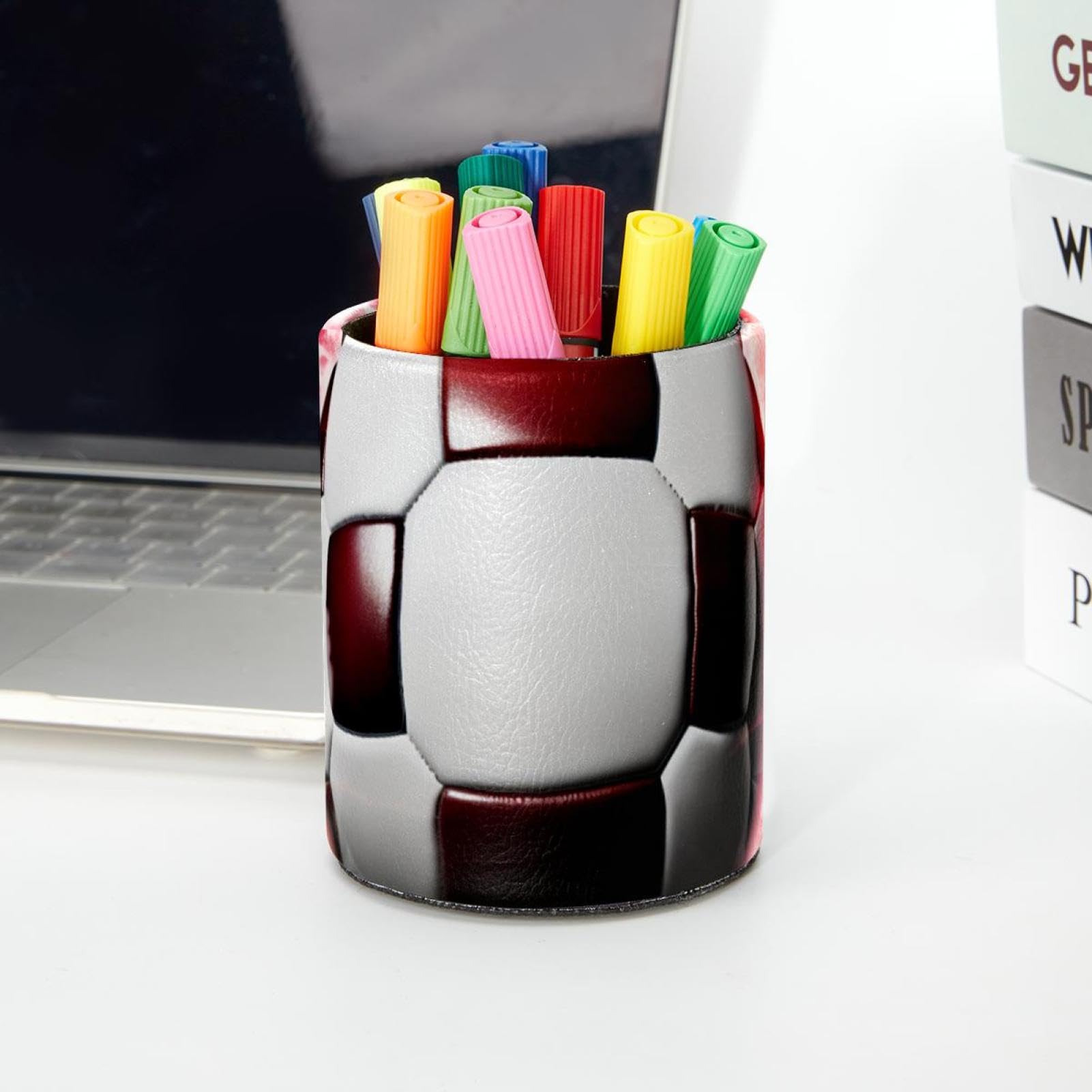 American Flag Football Pen Holder for Desk - Stylish Pen Organizer & Desk Accessories for Office, School, or Home Workspace