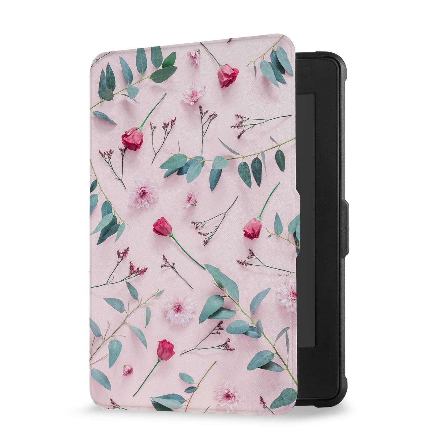Premium Kindle Case with Flat Flower Design - Slim & Lightweight Protective Cover for Kindle E-Readers - Perfect for Reading at Home, Travel, and Commuting