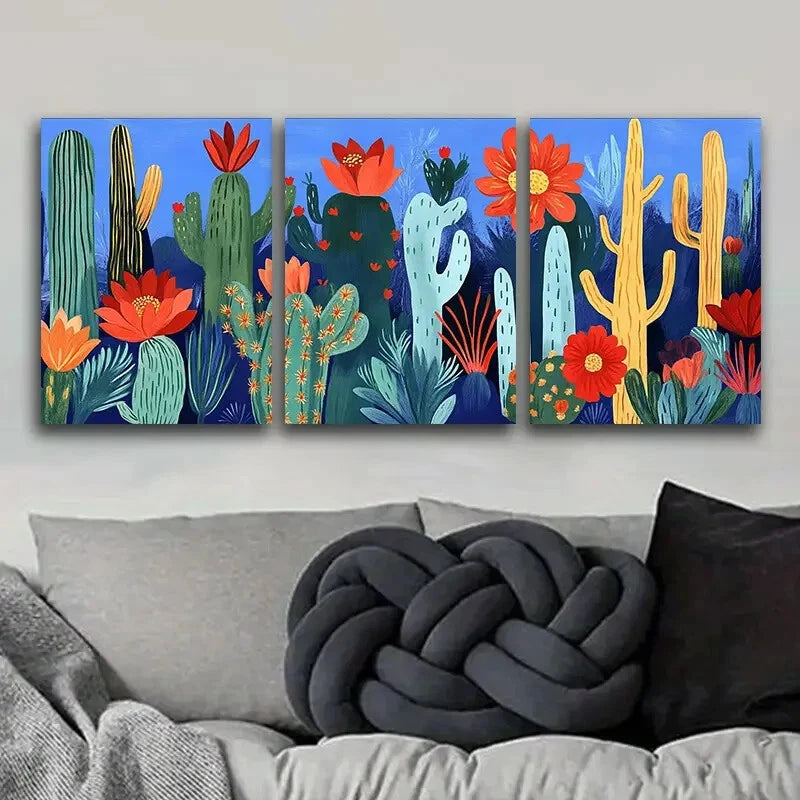 3-Piece Mushroom Garden Art Painting Set - Metal Wall Art Prints Ready to Hang - Perfect for Living Room, Bedroom & Office Decor