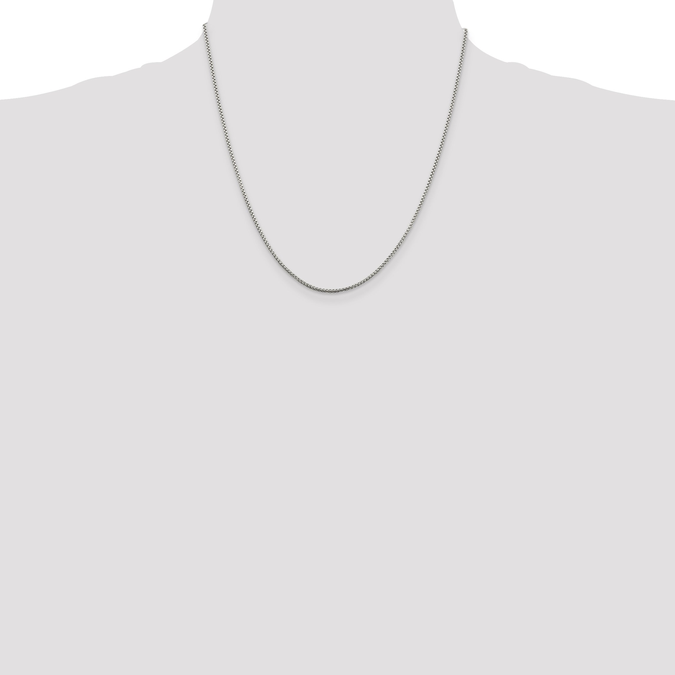 925 Sterling Silver 1.5mm Round Box Link Chain Necklace for Women | IceCarats | Elegant Layering Necklace for Everyday Wear & Special Occasions