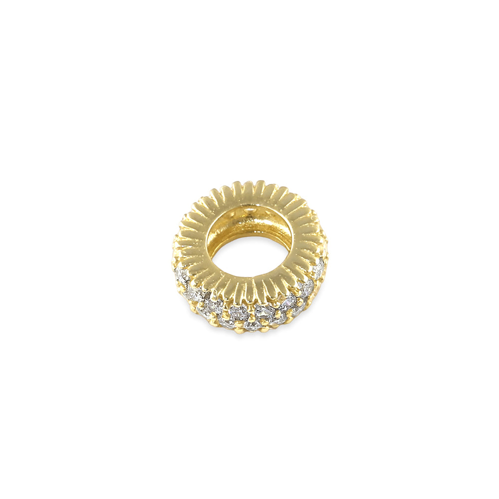 14K Solid Gold 3.5mm Round CZ Charm Pendant - Elegant Jewelry for Necklace, Bracelet & Gift Giving