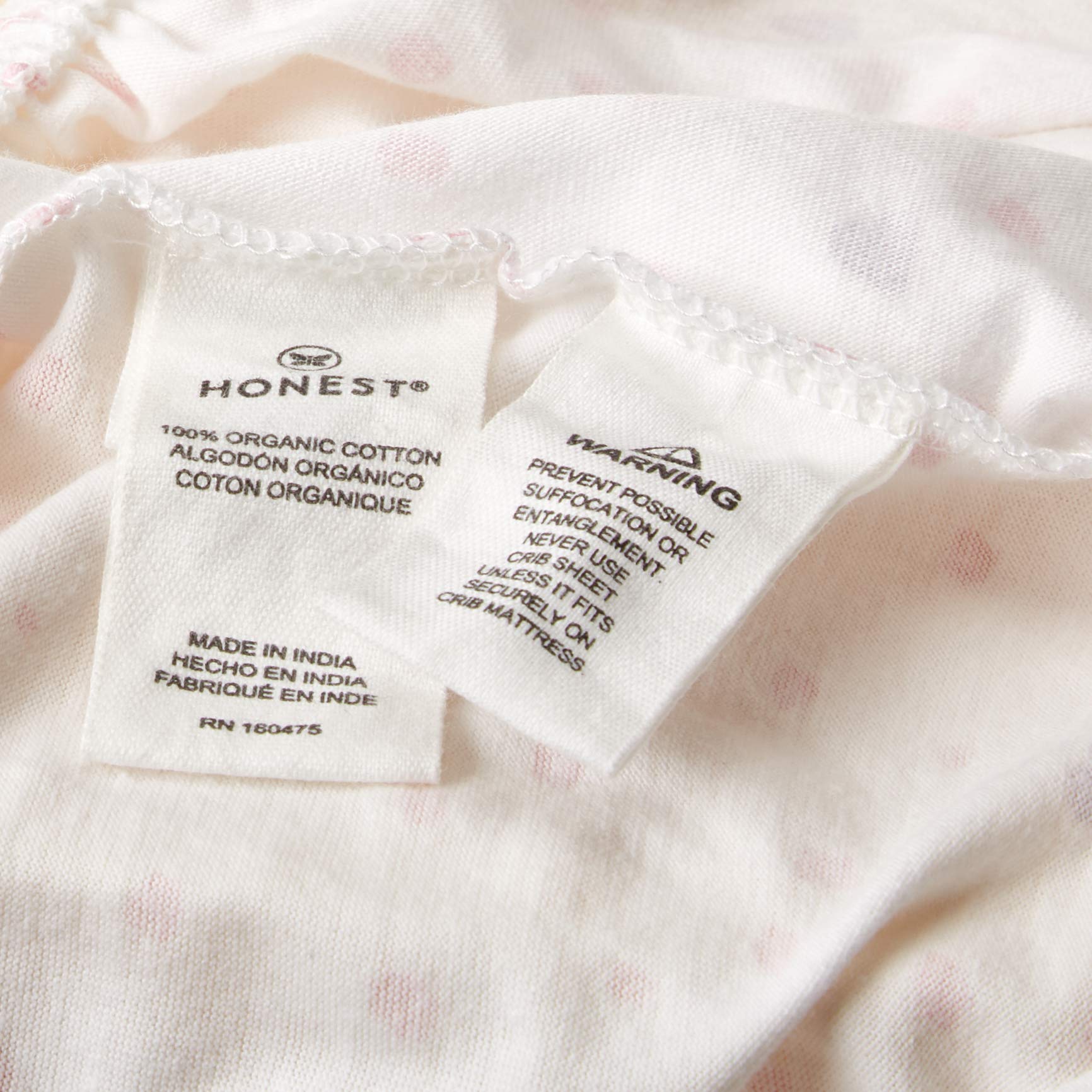 HonestBaby Organic Cotton Changing Pad Cover - Soft, Hypoallergenic, Washable for Baby Diaper Changing Station - Love Dot Design, One Size - Perfect for Nursery, Daycare & Travel