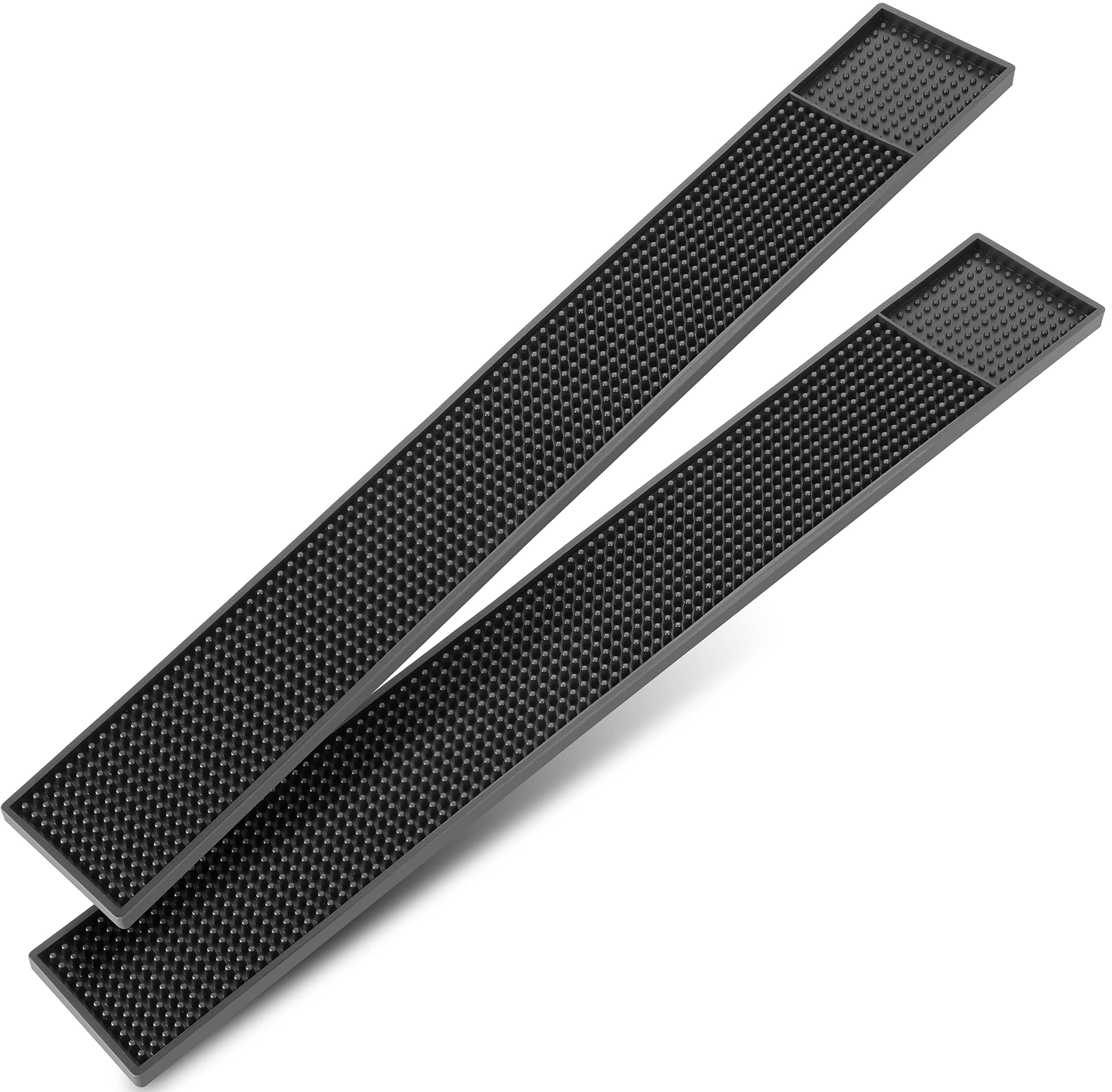 **Facmogu 2-Pack Rubber Bar Mats – 24x3 Inch (60x8cm) Non-Slip PVC Countertop Spill Mats for Coffee Bars, Kitchen & Drink Service – Heat-Resistant Drip Rail Runner, Tabletop Protection – Perfect for Restaurants, Cafes & Home Bars**