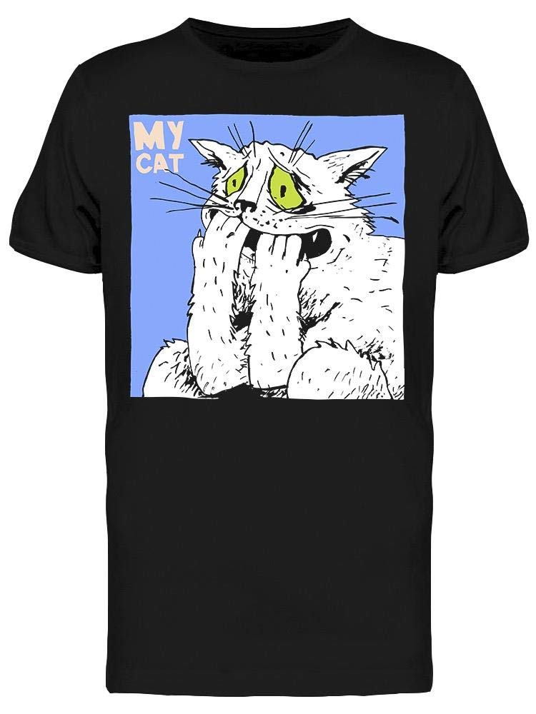 Funny Cat Lover T-Shirt for Men - 'My Cat Scared Nervous' Graphic Tee - Perfect Gift for Cat Owners & Pet Lovers