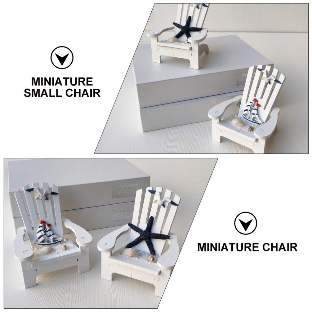 2Pcs Miniature Wooden Chair Decor - Small Home & Office Decoration Ornaments for Dollhouse, Bookshelf, and Tabletop Display