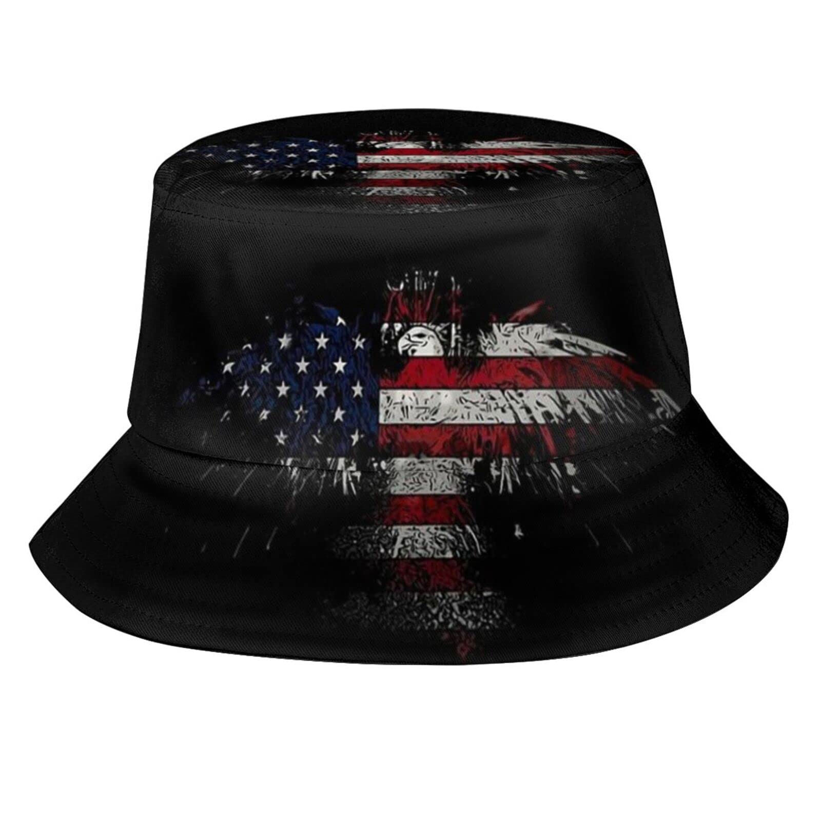 American Flag Bucket Hat - Patriotic Wide Brim Sun Hat for Men & Women - Summer Beach Travel, Outdoor Activities, Festivals & 4th of July Celebrations