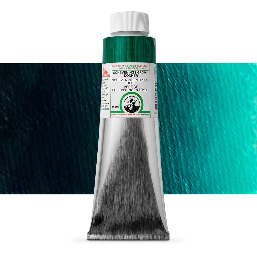 Old Holland Classic Oil Color - Scheveningen Green Deep (225ml Tube) | Professional Artist Paint for Canvas, Landscapes & Portraits | High-Quality Oil Paint for Fine Art & Studio Work