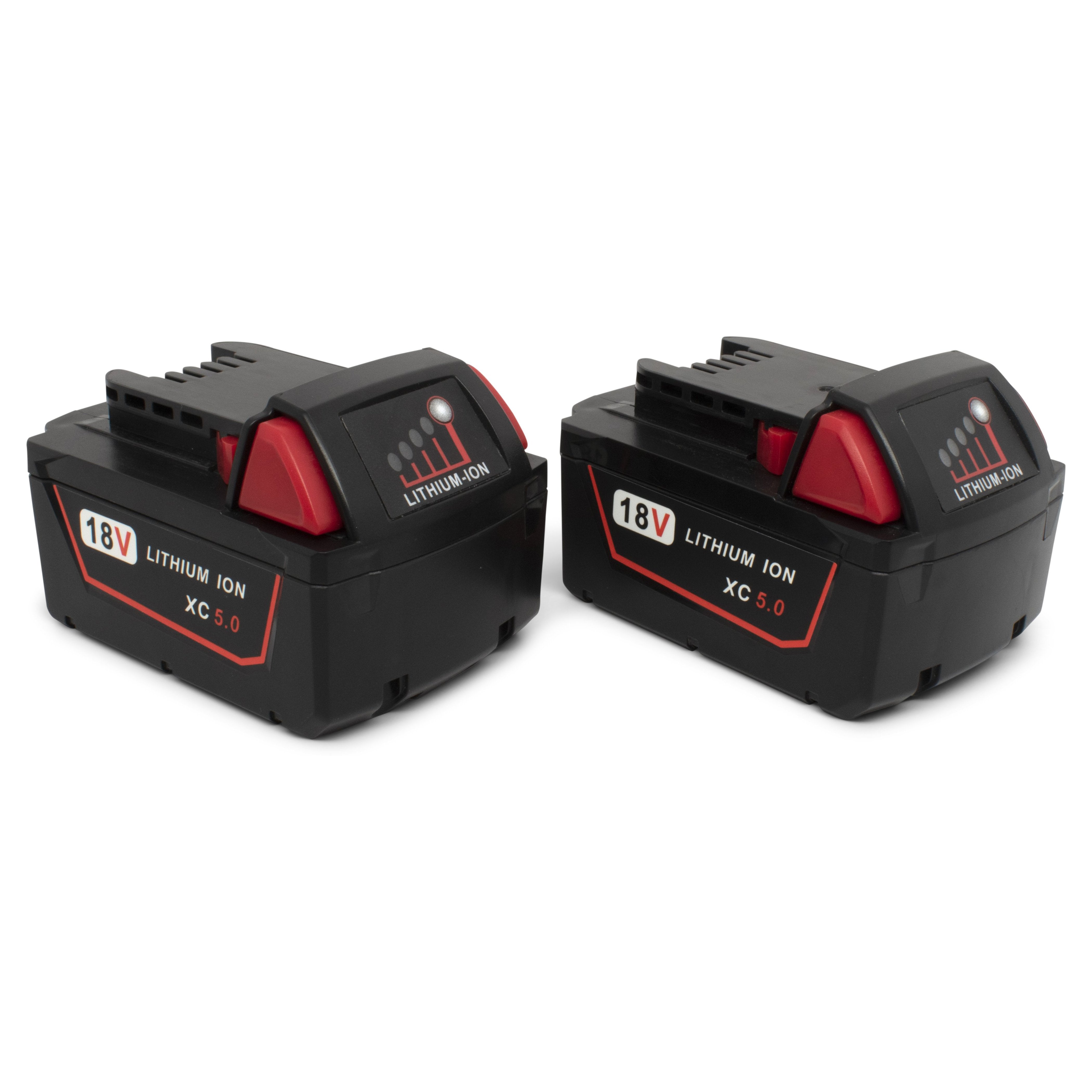 18V Milwaukee Compatible Lithium Battery (2 Pack) - High Performance Replacement for Power Tools - Perfect for Drilling, Sawing, and Construction Projects