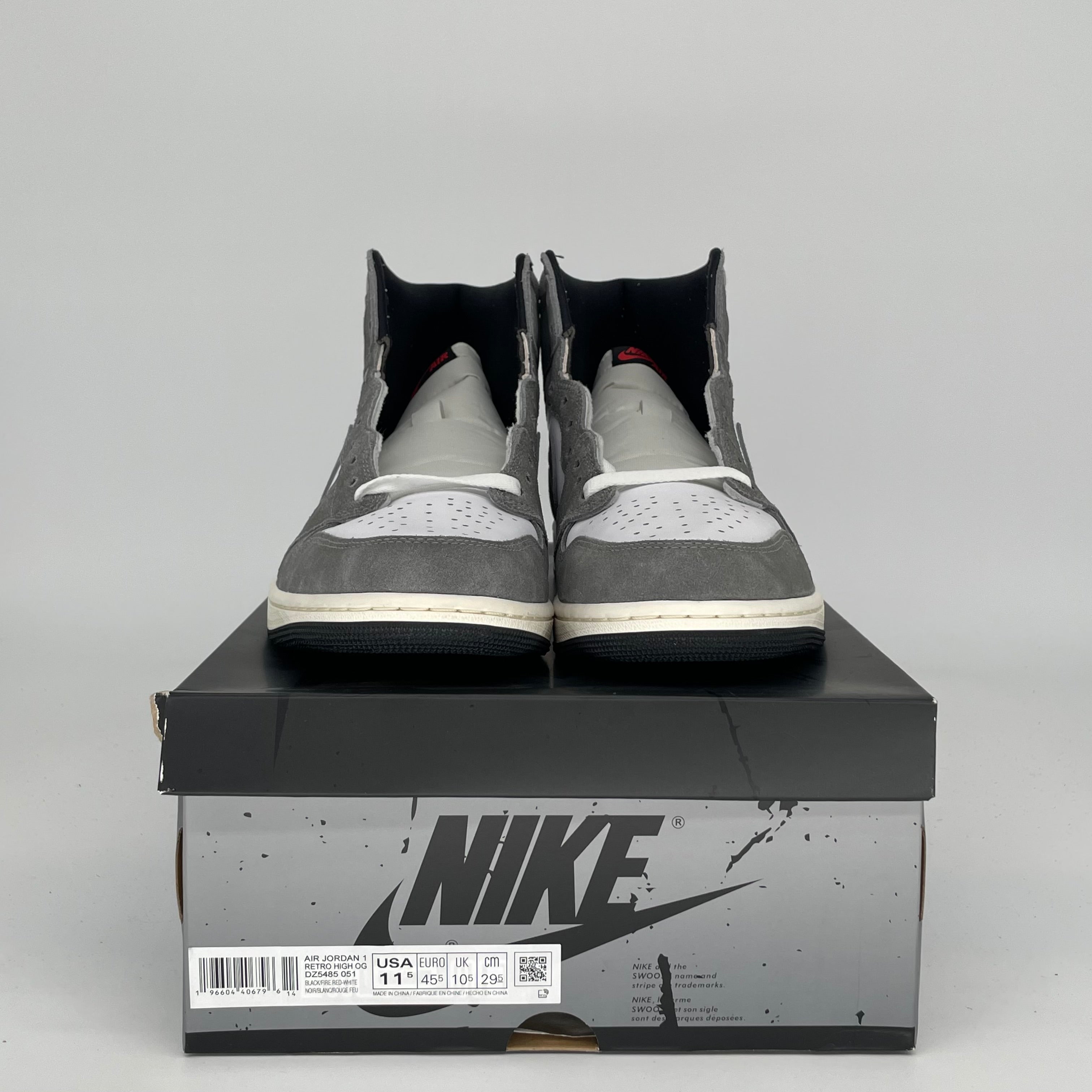 Air Jordan 1 Washed Black Men's Basketball Shoes Size 11.5 - DZ5485-051 | Retro High-Top Sneakers for Streetwear & Casual Outfits
