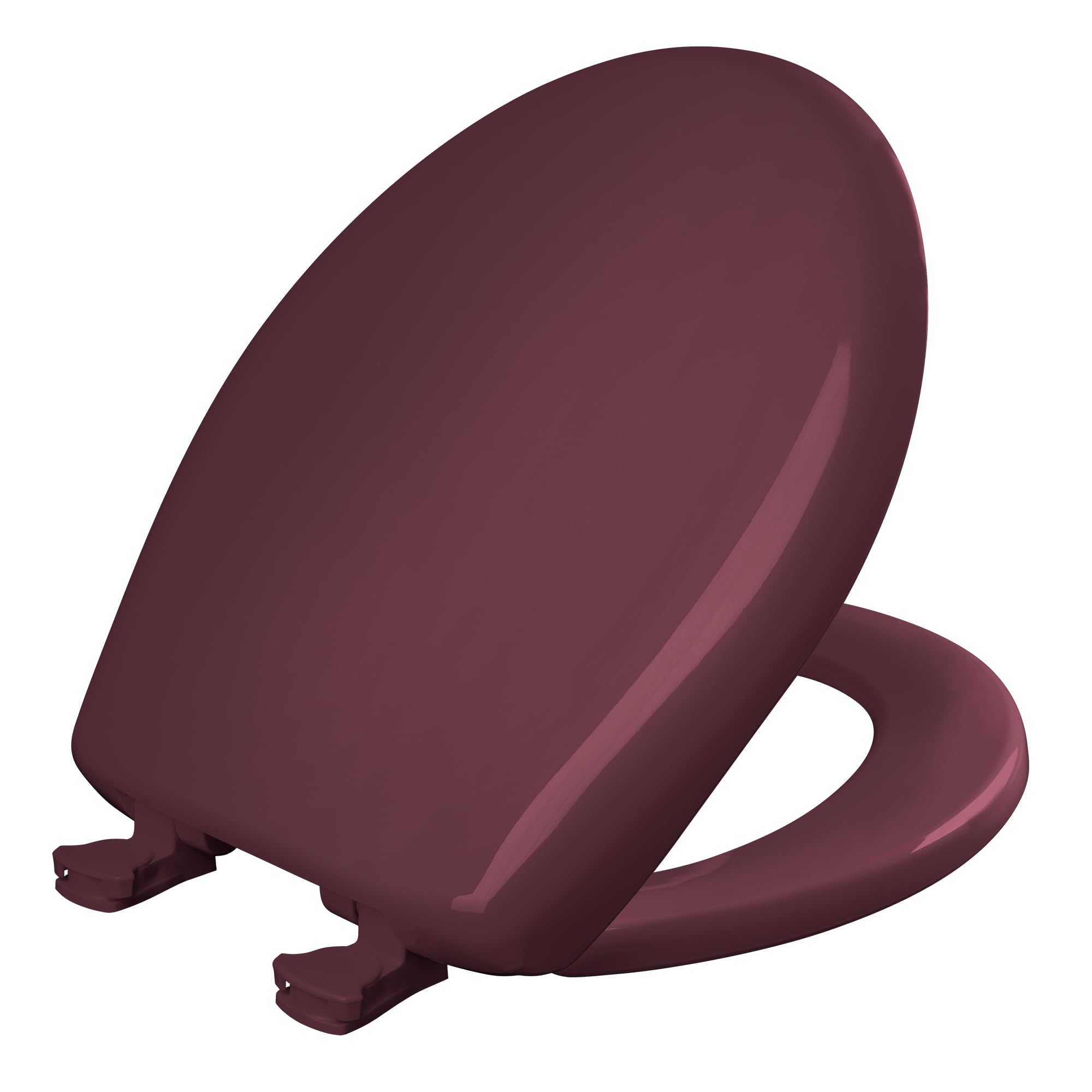 Bemis Classic Colors Slow Close Toilet Seat - Easy Clean Hinges & Durable Plastic Round Toilet Seat in Loganberry | Perfect for Bathroom Upgrade & Home Renovation Projects