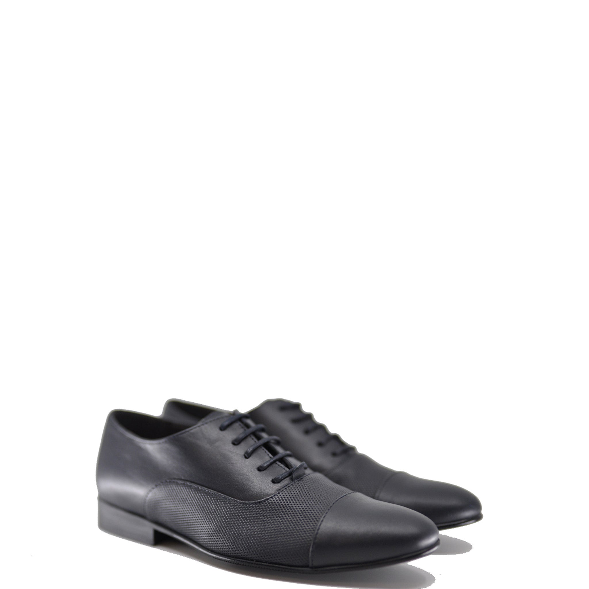 **Men's Atlanta Moccasin Navy Blue Textured Leather Lace-Up Shoes – Casual & Comfortable for Everyday Wear**    *使用场景：Perfect for casual outings, office wear, or weekend strolls in style.*