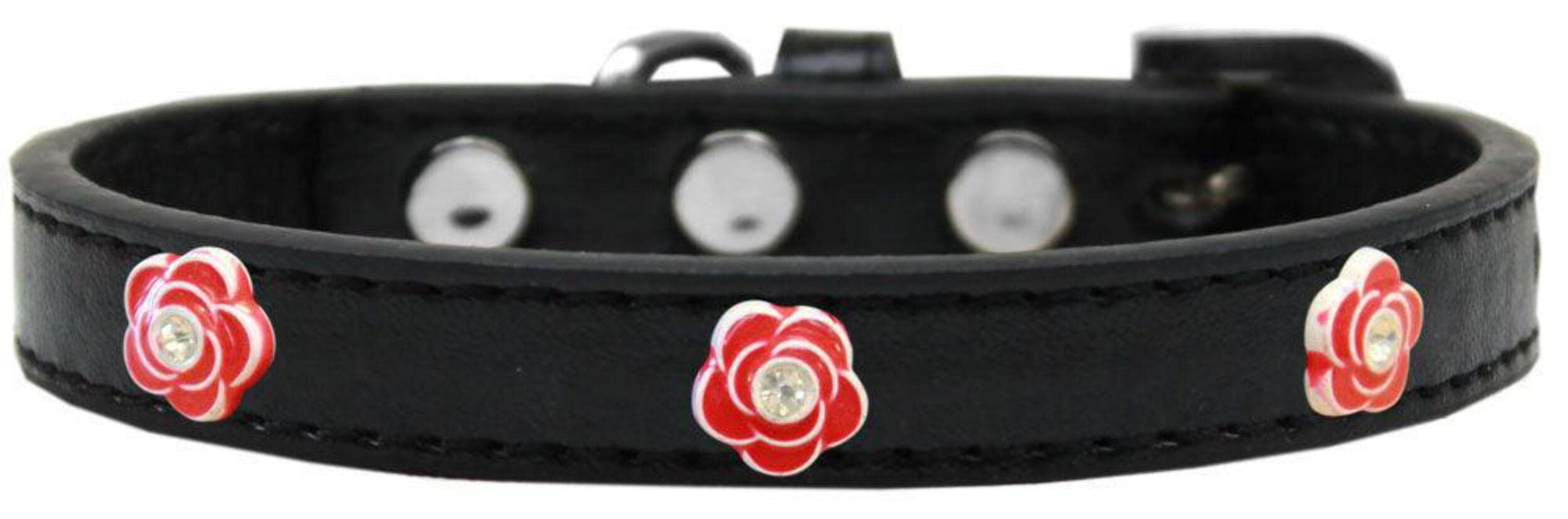 Red Roses Dog Collar - Fashionable Pet Accessory for Dogs & Puppies - Perfect for Walks, Training & Special Occasions