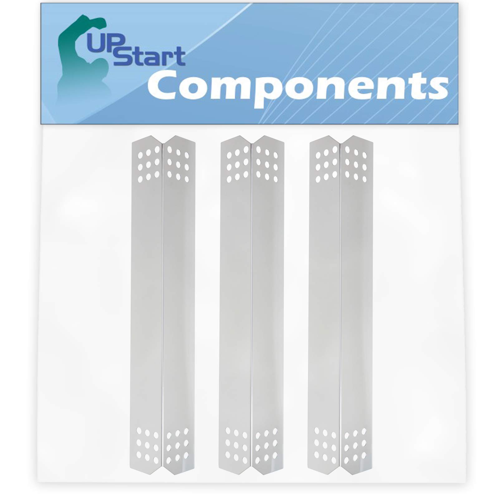 3-Pack Stainless Steel BBQ Grill Heat Shield Plates for Kitchenaid 720-0727 - Replacement Flame Tamer, Flavorizer Bars & Burner Covers (16 1/8