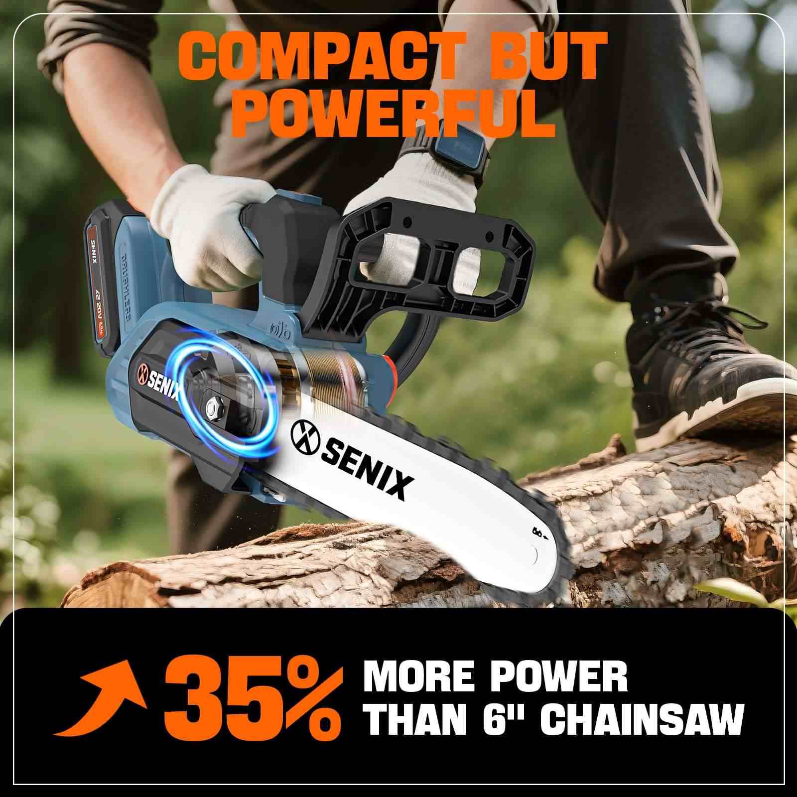 20V Max Cordless Chainsaw - Brushless Motor, Tool Only (2 Pack) - Perfect for Tree Trimming, Yard Cleanup, and DIY Wood Cutting Projects