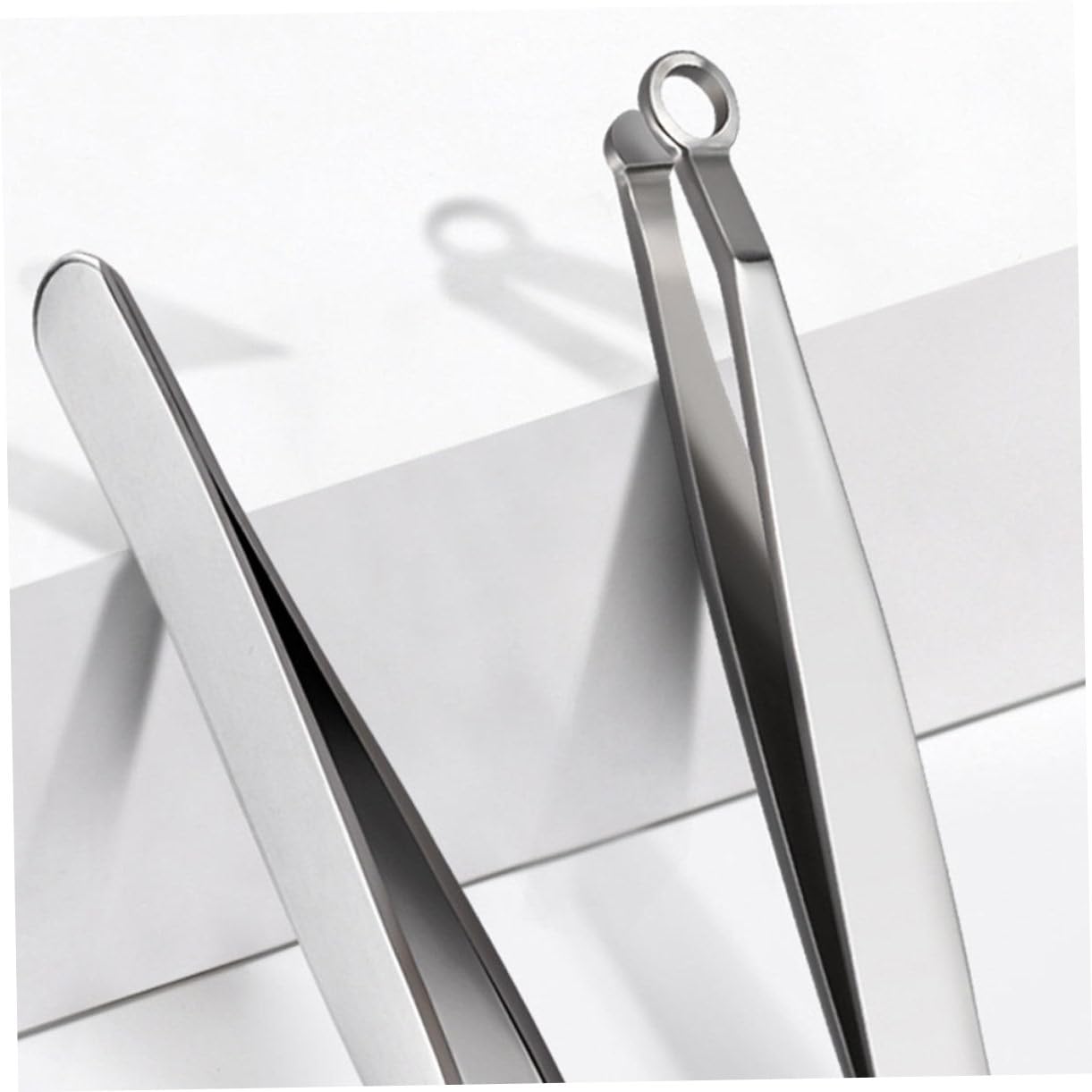 NOLITOY Stainless Steel Nose Hair Scissors & Eyelash Tweezers Set - Precision Trimmer for Nose Hair, Eyebrows & Nails - Silver Grooming Tool for Men & Women | Perfect for Home, Travel & Salon Use