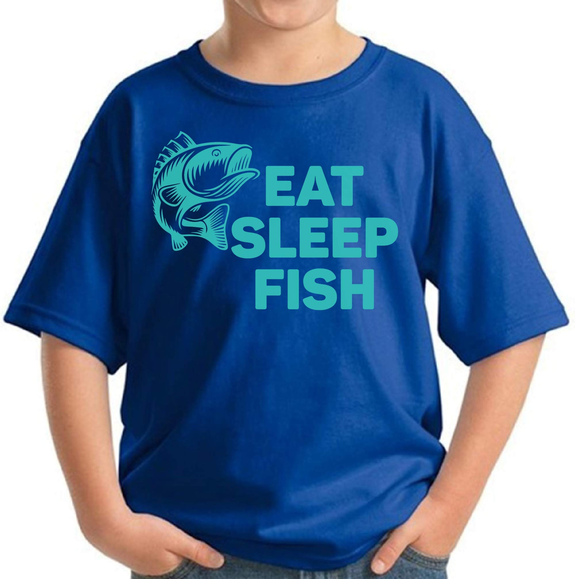 Eat Sleep Fish Kids T-Shirt - Funny Fishing Shirt for Boys, Fishing Lovers Gift - Perfect for Outdoor Adventures, Fishing Trips & Casual Wear