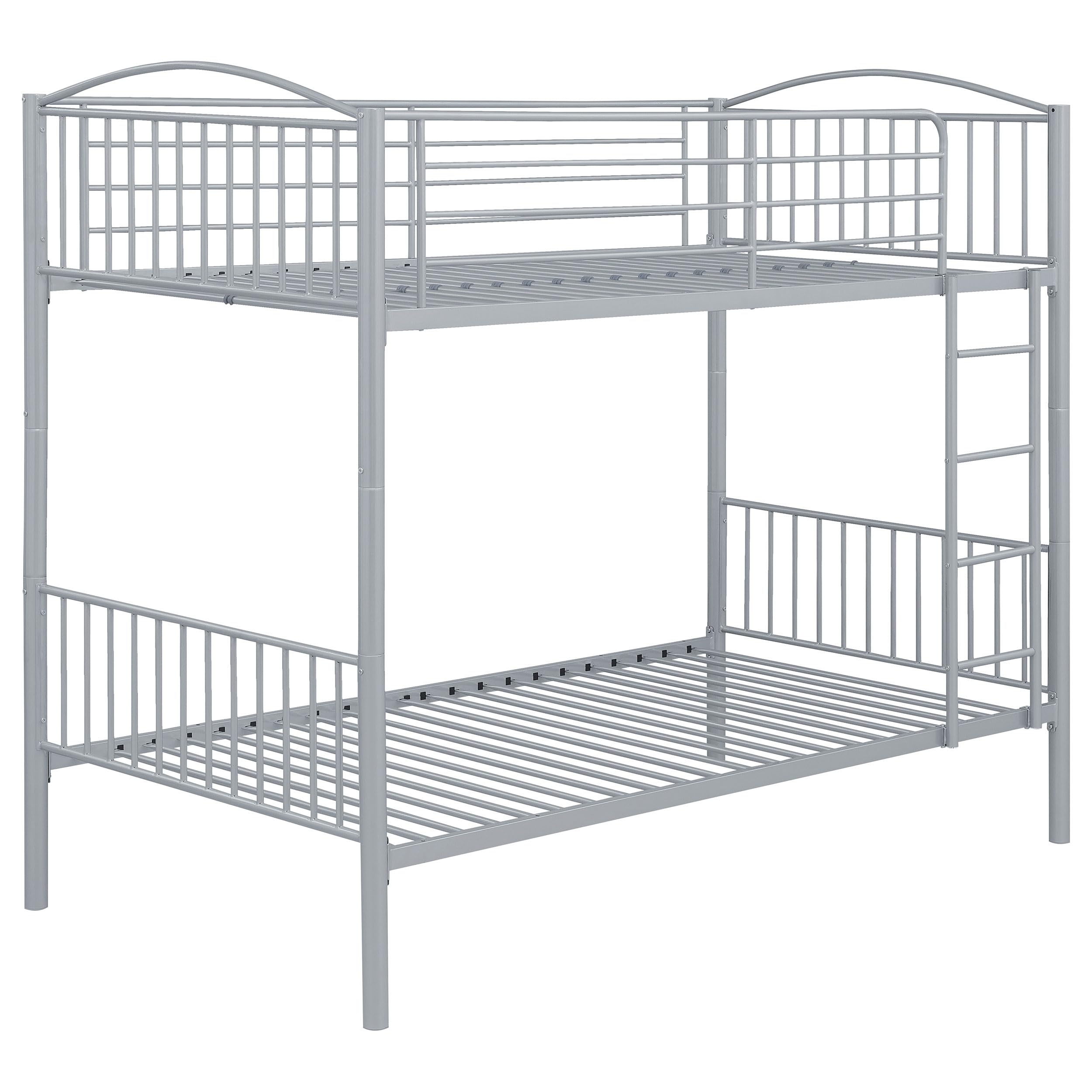 Coaster Anson Twin/Twin Bunk Bed - Space-Saving Silver Metal Bunk Bed for Kids & Teens | Perfect for Small Bedrooms, Guest Rooms & Dormitories