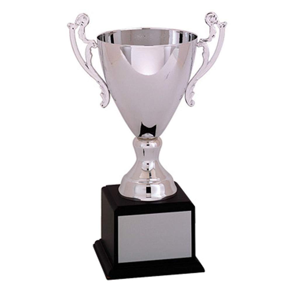 Customizable 18 Inch Silver Trophy Cup on Black Wood Base - Personalized Awards & Gifts for Sports, Academic Achievements & Corporate Recognition