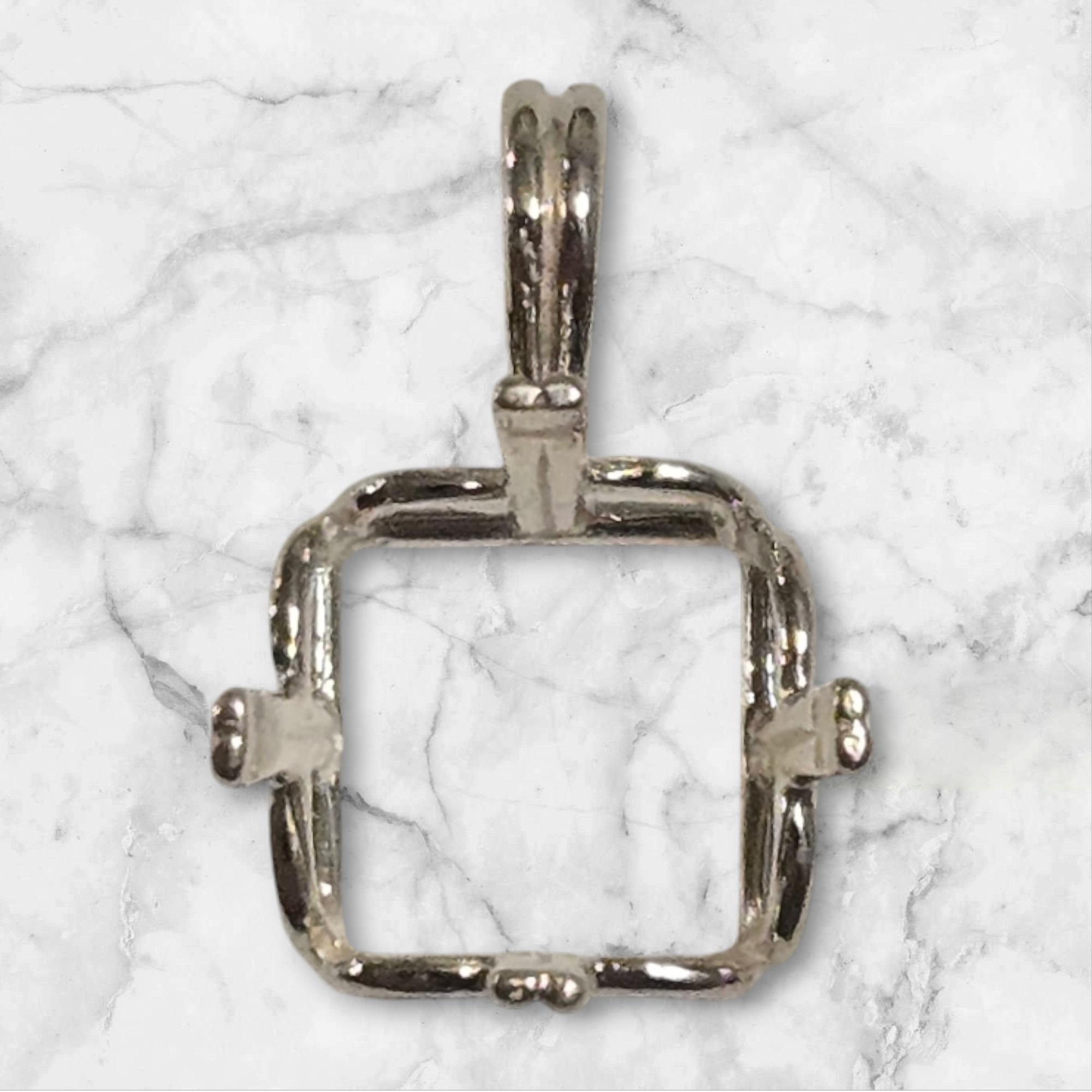 Solid Sterling Silver or 14kt Gold 10mm 14mm Square 4 Prong Pendant Setting - Handcrafted in USA | Perfect for Jewelry Making, DIY Necklace & Custom Engagement Ring Designs