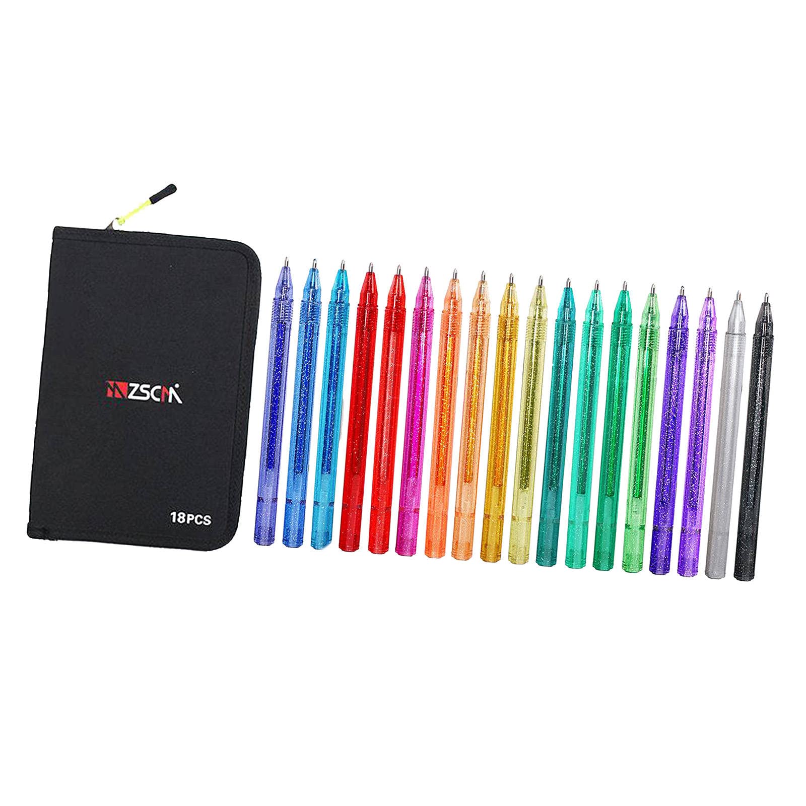 18-Pack Glitter Gel Pens for Adult Coloring Books - Vibrant Metallic Markers for Art, Journaling, Scrapbooking & DIY Crafts | Perfect for Relaxation, Stress Relief & Creative Projects