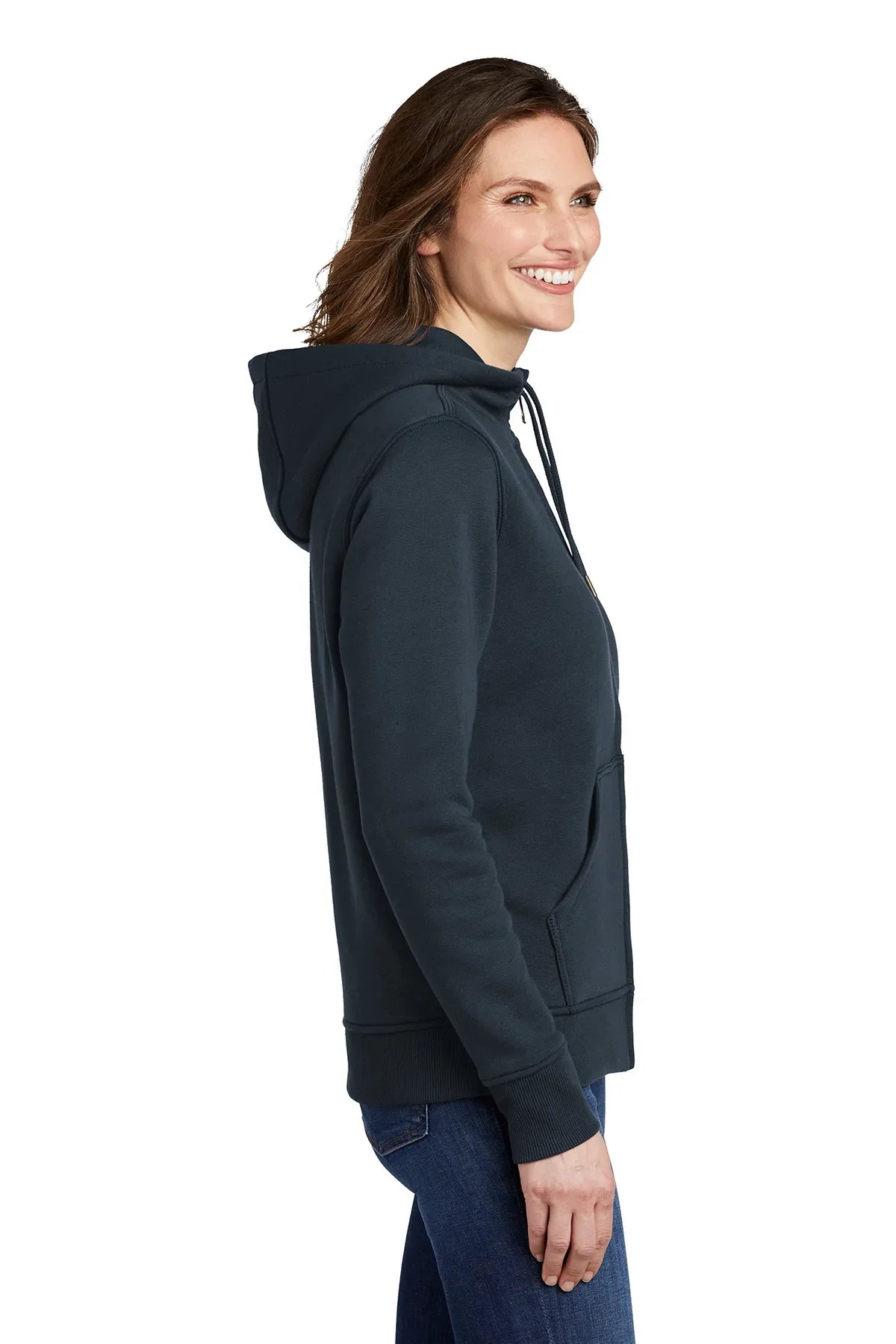 Carhartt Women's Clarksburg Full Zip Hoodie - Navy Blue Fleece Jacket for Outdoor Work & Casual Wear | Warm & Durable Winter Sweatshirt
