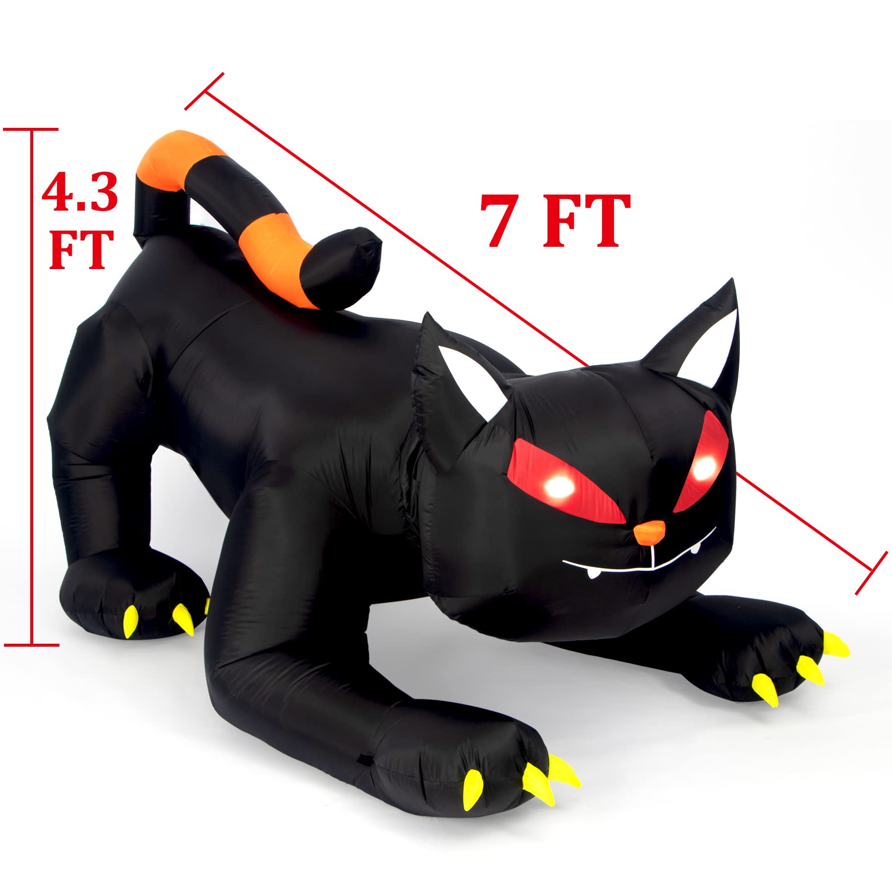 TOLOCO 7 FT Inflatable Halloween Decorations with LED Lights - Spooky Outdoor Yard Decor for Halloween Party