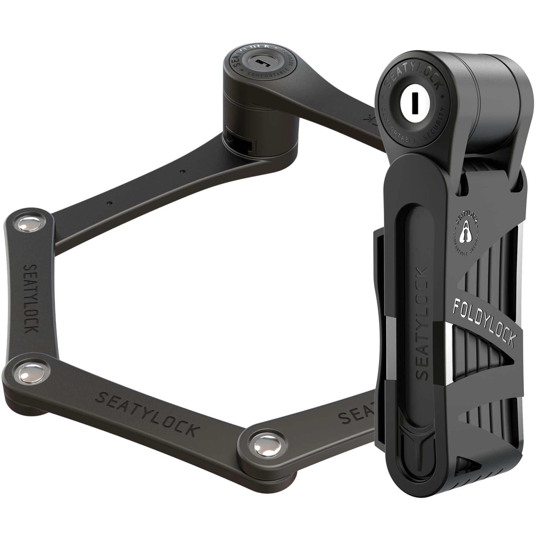 FoldyLock Mini Folding Bike Lock - Lightweight High Security Bicycle Lock with Key & Case - Heavy Duty Anti-Theft Protection for Bikes, Scooters & E-Bikes - 75cm - Perfect for Urban Commuting & Outdoor Adventures