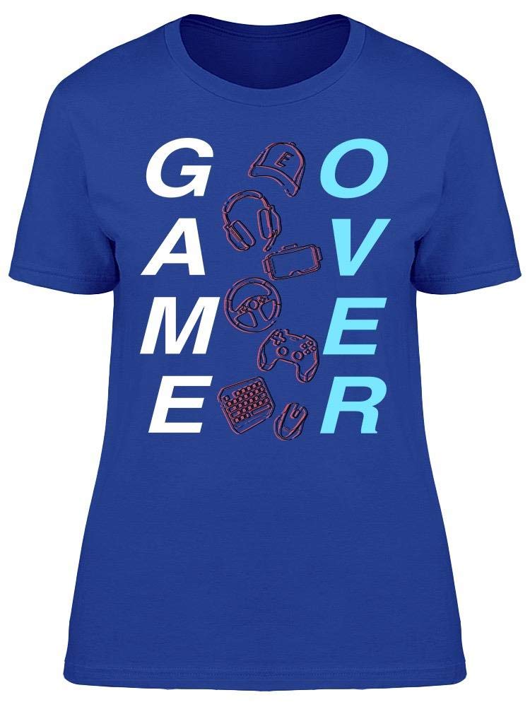 Game Over Gadgets Graphic T-Shirt for Women - Trendy Gamer Tee for Casual Wear & Gaming Events