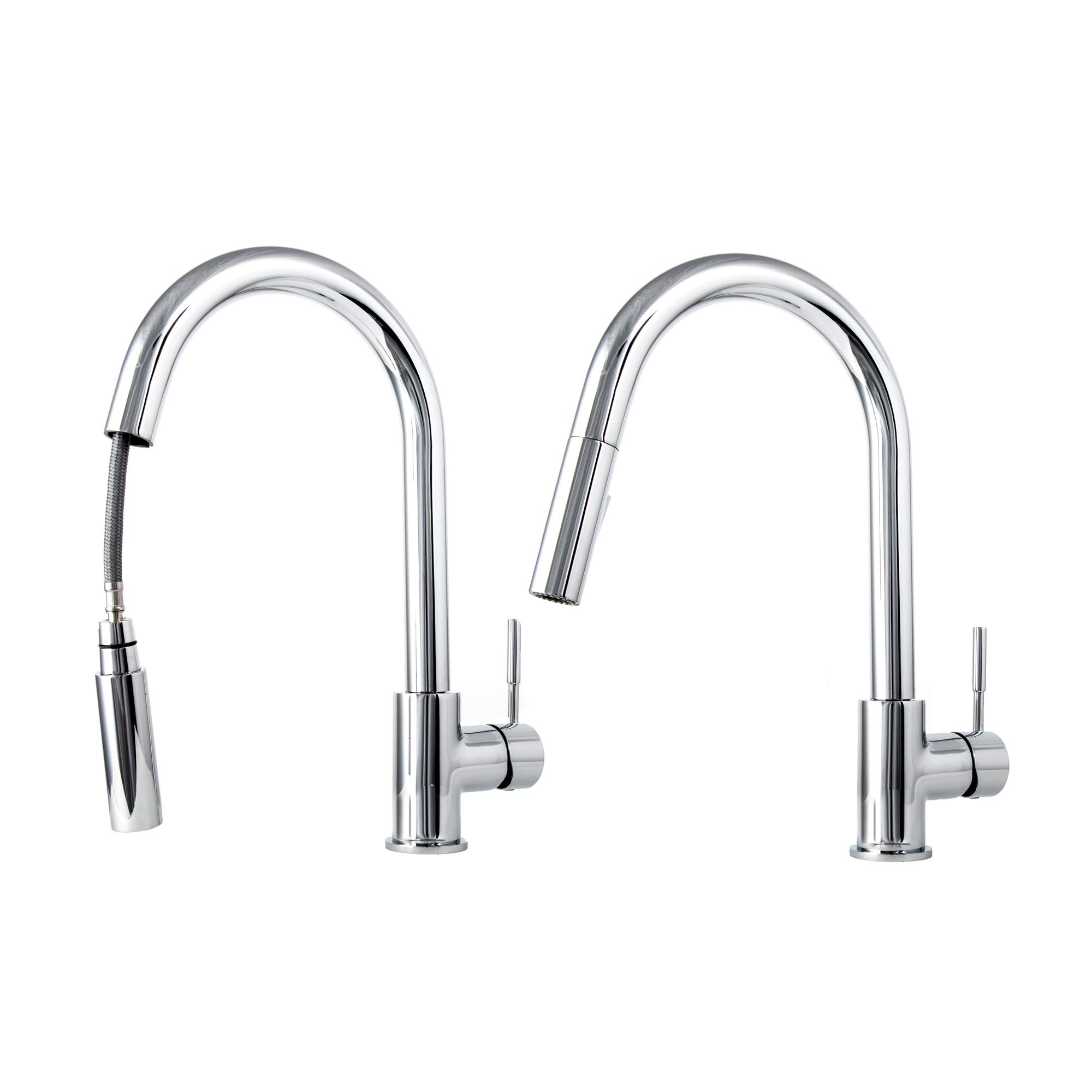 ZLINE Gemini Chrome Kitchen Faucet - High Arc Pull Down Sprayer with Dual Function Handle, Perfect for Modern Farmhouse & Commercial Style Kitchens (GEM-KF-CH)