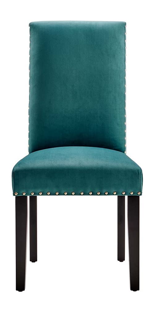 Modway Parcel Performance Velvet Dining Chairs - Set of 2, Teal Blue Upholstered Side Chairs for Kitchen, Dining Room & Home Decor | Comfortable & Stylish Seating