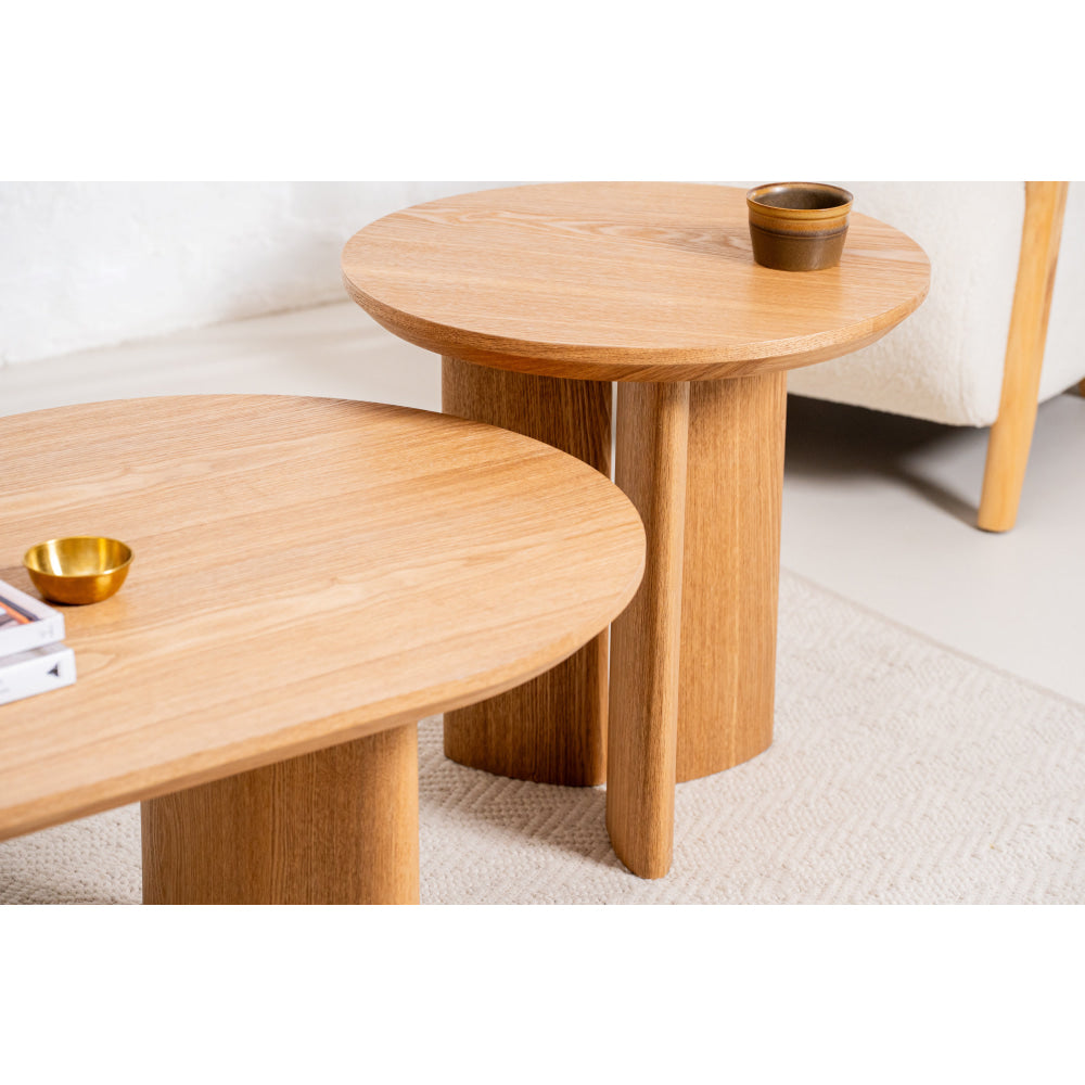 Bexley Classic Wooden Veneer Coffee Table - Natural Finish Side Table for Living Room, Bedroom & Office - Perfect for Tea, Books & Decor