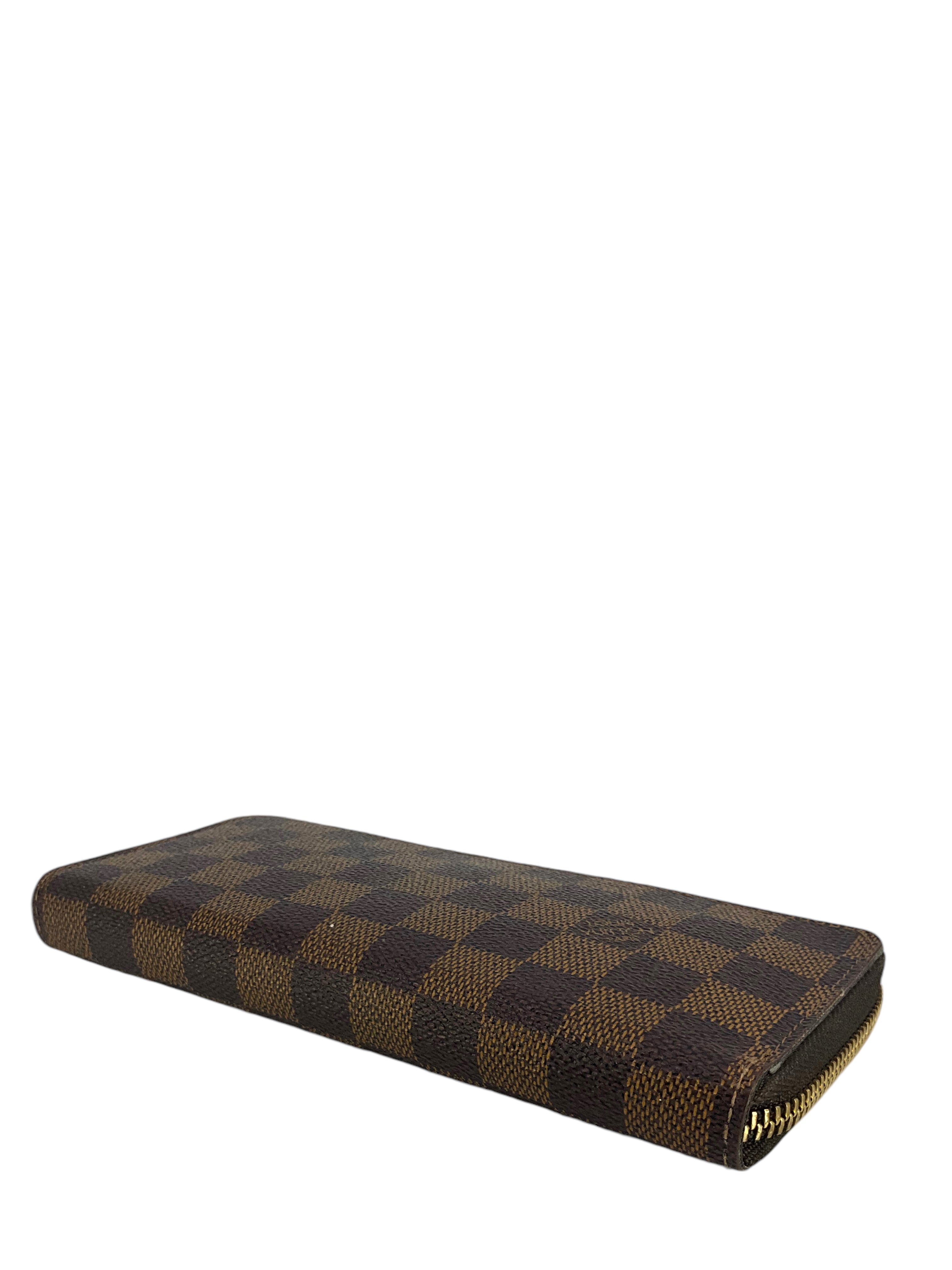 Authentic LOUIS VUITTON Damier Ebene Canvas Clemence Wallet for Women | Luxury Bifold Wallet with Coin Pocket | Perfect for Everyday Use, Travel & Gift Giving