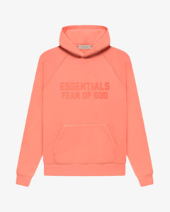Fear of God Essentials FW22 Coral Hoodie - Men's Streetwear Pullover for Casual & Lounge Wear