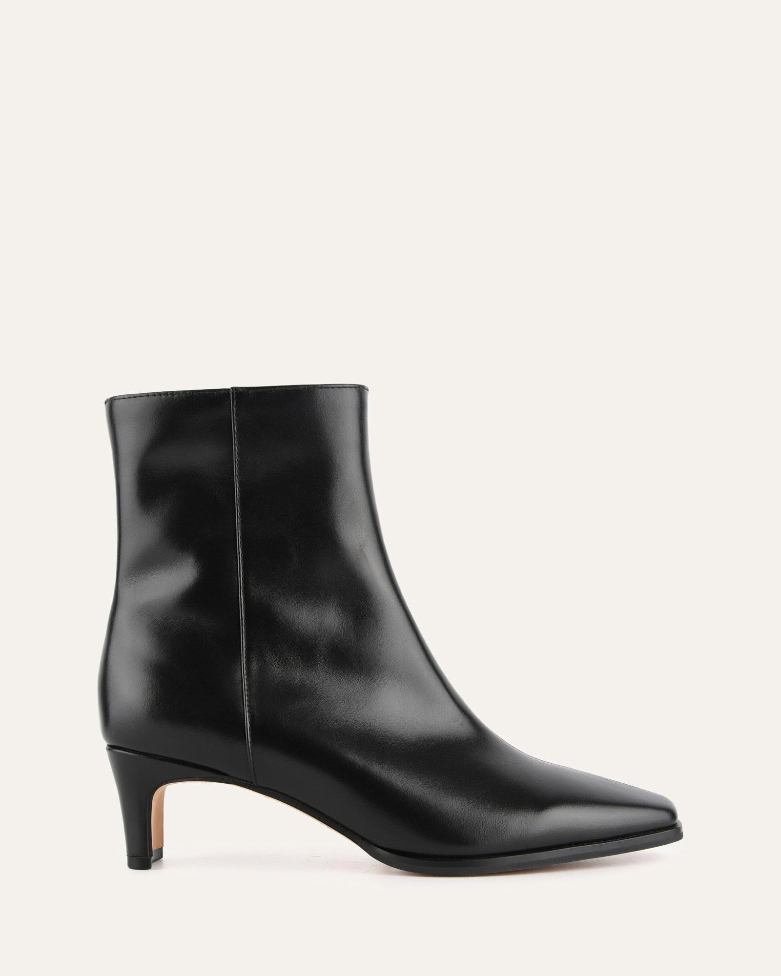 OTIS Mid Ankle Boots for Women - Black Leather Boots for Fall & Winter | Comfortable & Stylish Booties for Casual Outfits, Work & Date Night
