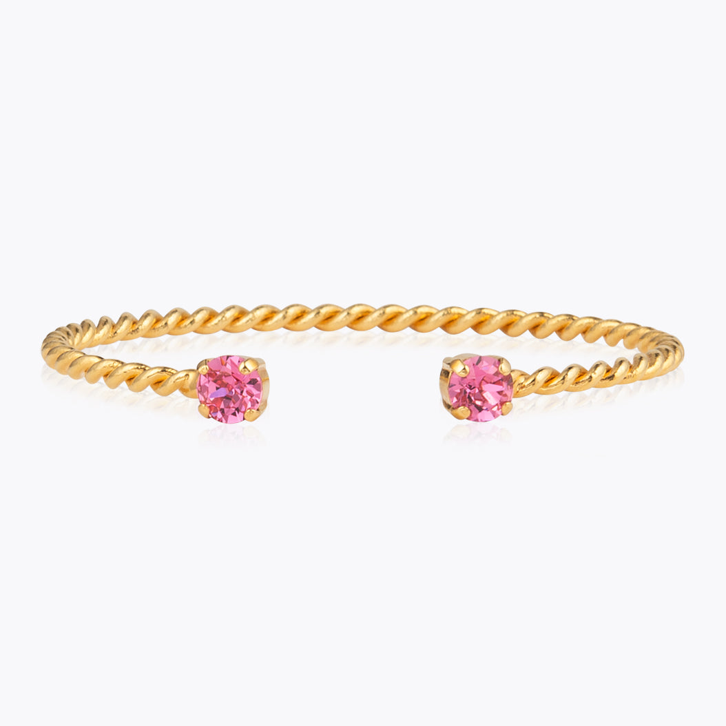 Mini Twisted Bracelet - Rose Gold Plated Adjustable Bangle for Women | Elegant Stackable Jewelry Gift for Birthday, Anniversary & Everyday Wear