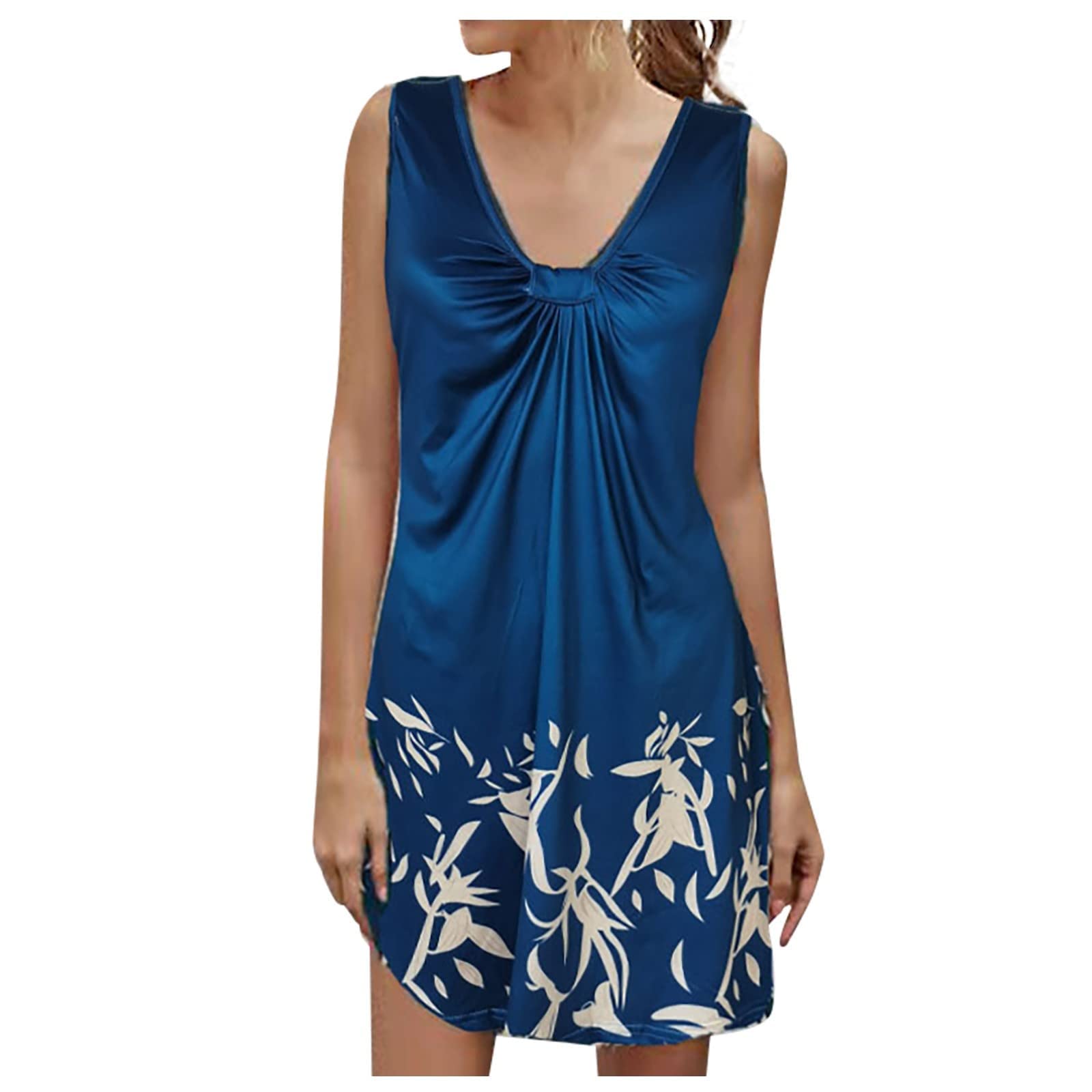Sexy Summer Dresses for Women - Floral Sleeveless Tank Dress, Loose Casual Mini Beach Dress | Perfect for Vacations, Pool Parties & Date Nights