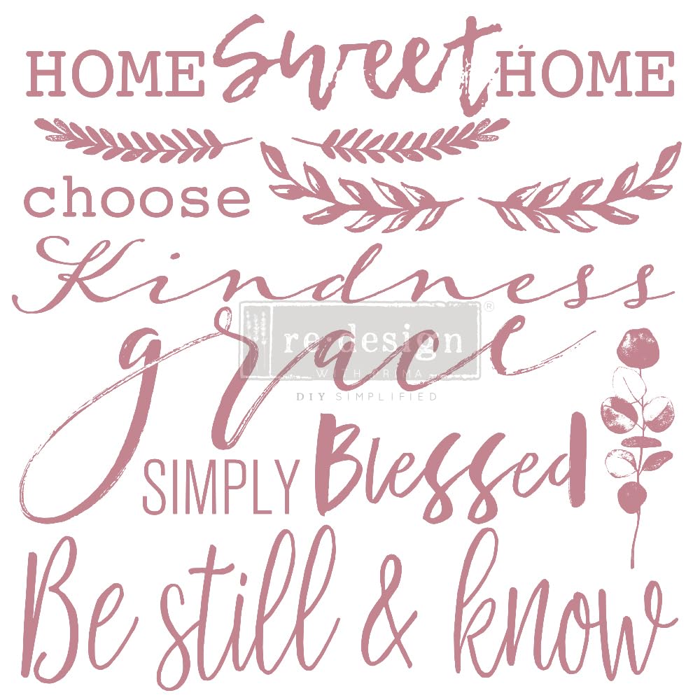 Prima Decor Clear-Cling Stamps for Wall Art, Furniture & Home Decor - Inspirational Words for DIY Painting, Nightstands, Vanity Tables & Desks - Perfect for Bedroom, Office & Makeup Room Decorating Projects