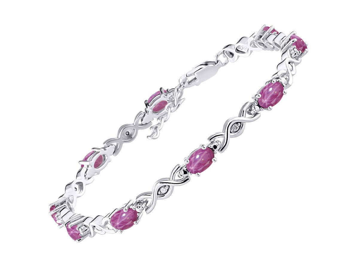 Rylos 925 Sterling Silver XOXO Hugs & Kisses Tennis Bracelet for Women - Adjustable 7