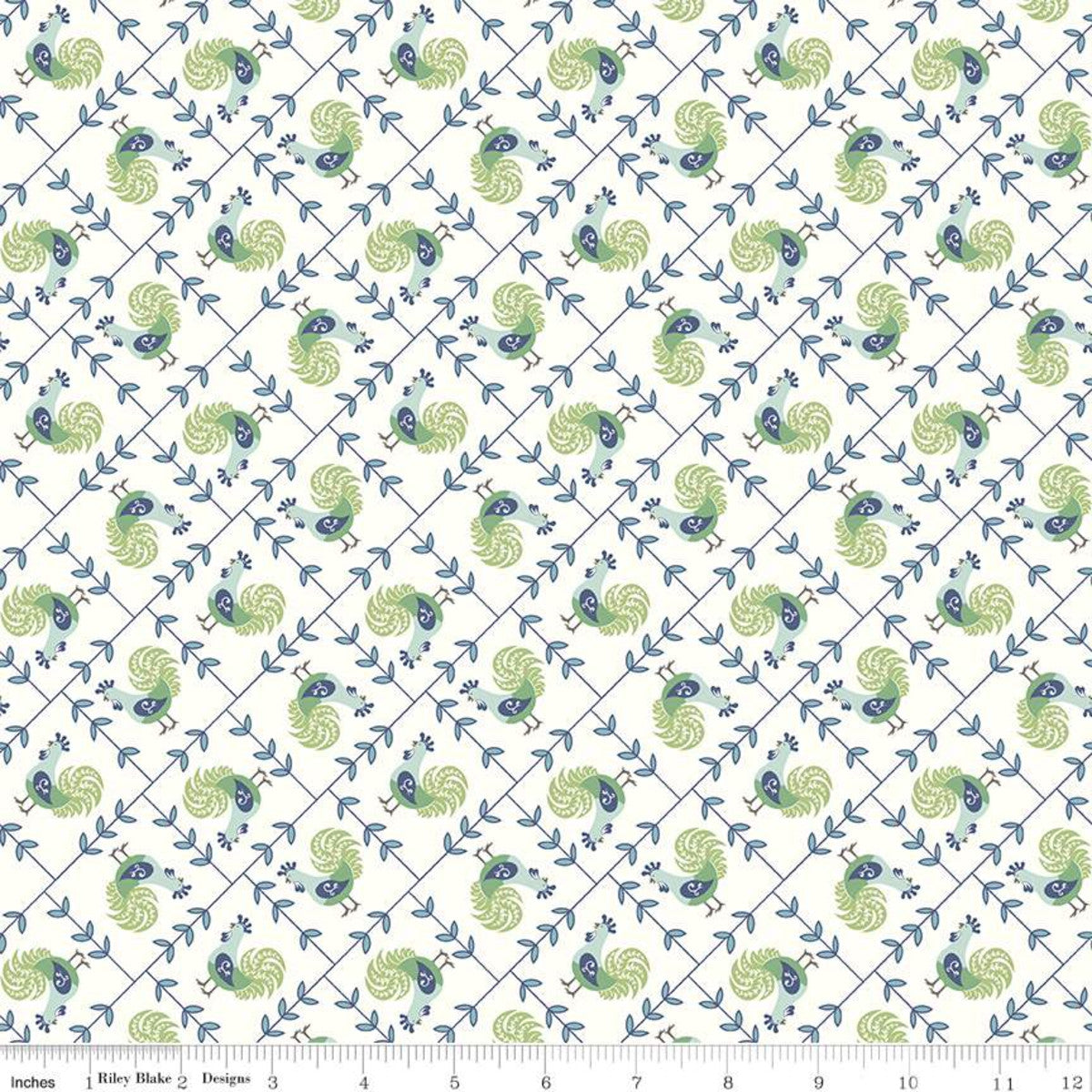 Lori Holt ROOSTER COTTAGE Fabric by the Yard - Premium Cotton Quilting Fabric for DIY Sewing, Patchwork & Home Decor - Perfect for Quilts, Pillows, and Craft Projects