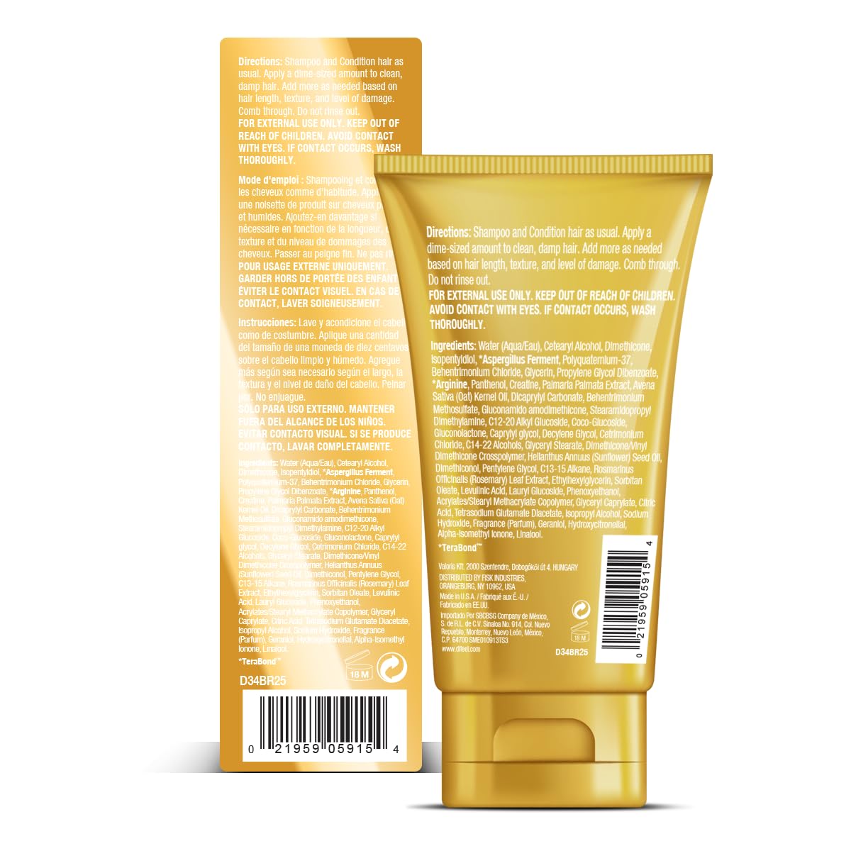 Difeel Bond & Repair Leave-In Hair Treatment for Severely Damaged Hair - 2.5 oz Deep Bond Hair Repair Treatment with Bond Rebuilder | For Dry, Brittle, Chemically Treated & Heat Styled Hair