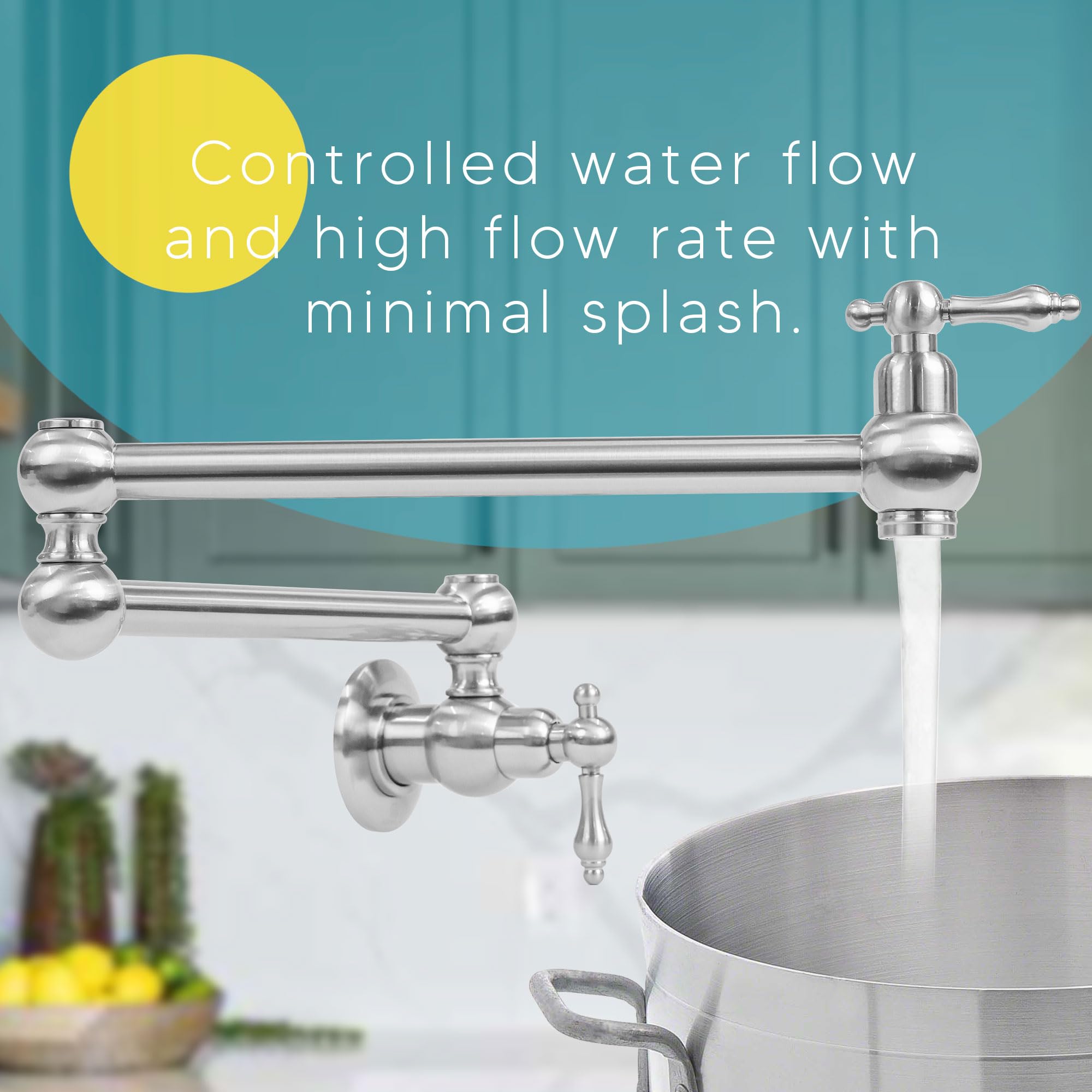 Wall Mount Black Pot Filler Faucet - 24