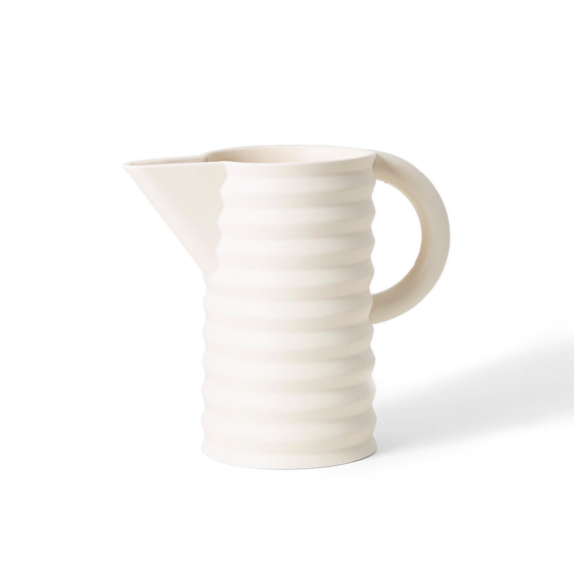 Natalie Herrera Pleated Pitcher - Elegant Ceramic Pitcher for Water, Juice & Milk - Perfect for Dining, Entertaining & Home Decor