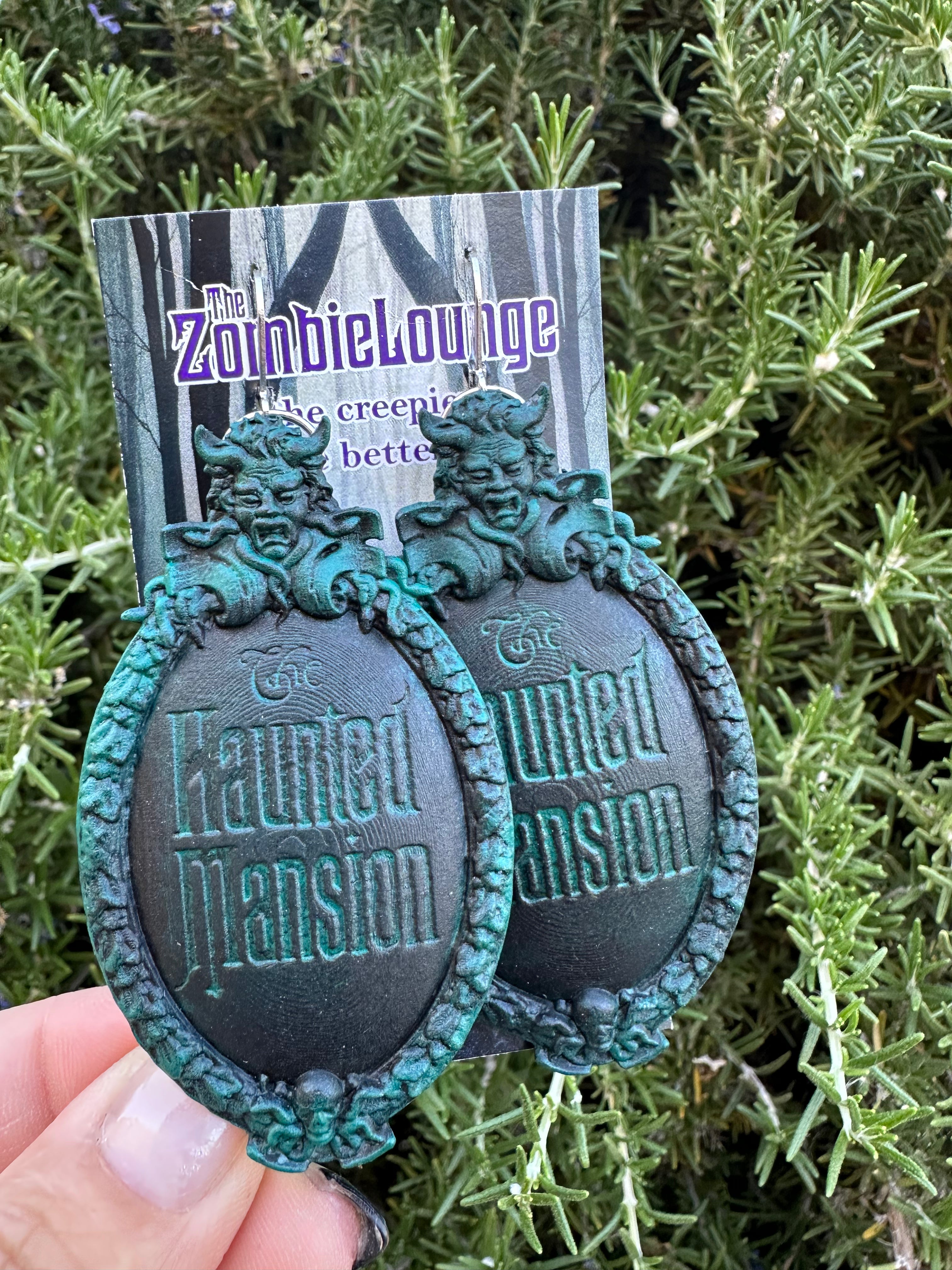 Spooky Haunted Plaque Earrings - Gothic Halloween Jewelry for Women | Perfect for Costume Parties & Dark Aesthetic Outfits