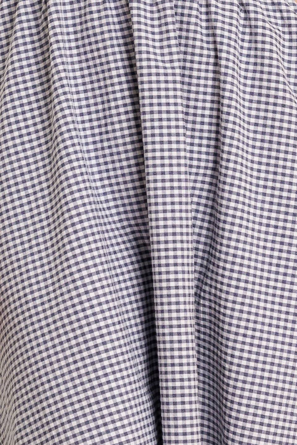 DOROTHY'S DREAM Navy Blue Gingham Puff Sleeve Midi Dress - Perfect for Summer Picnics, Garden Parties & Casual Outings