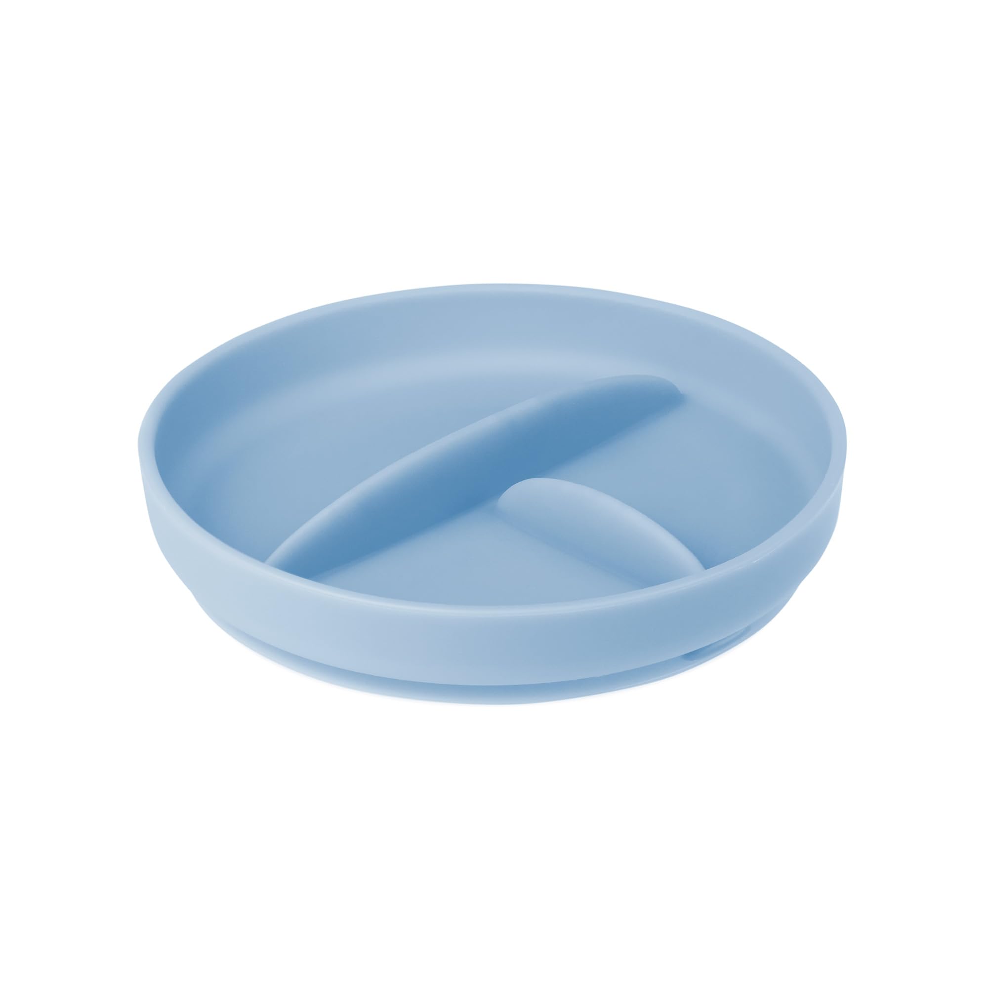 Olababy 100% Silicone Suction Plate for Toddlers - Non-Slip Divided Baby Plates for Self Feeding | BPA-Free Microwave & Dishwasher Safe Kids Dinnerware | Perfect for Baby Registry, High Chair & Travel (Blueberry) - Ideal for Mess-Free Meals at Home, Daycare or On-The-Go