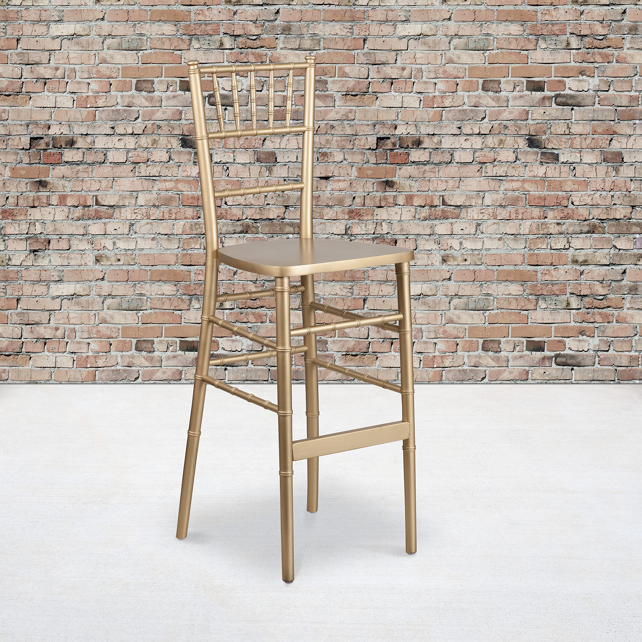 Premium Gold Wood Chiavari Bar Stool - Elegant Wedding, Party & Event Seating - Perfect for Banquets, Receptions & Home Decor