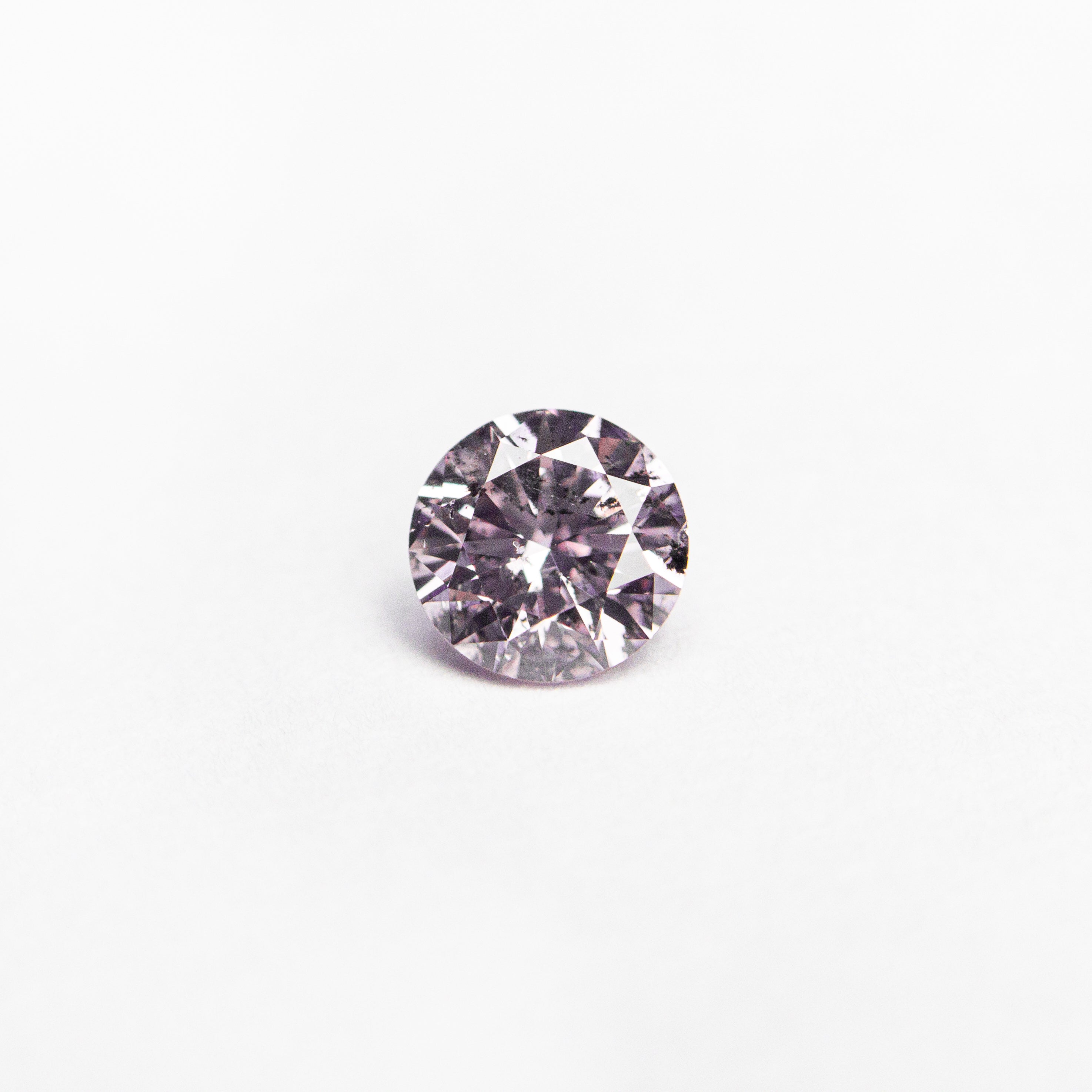 0.25ct GIA Certified Fancy Purple Pink Round Brilliant Diamond (4.11x4.09x2.47mm) - I1 Clarity for Engagement Rings & Fine Jewelry