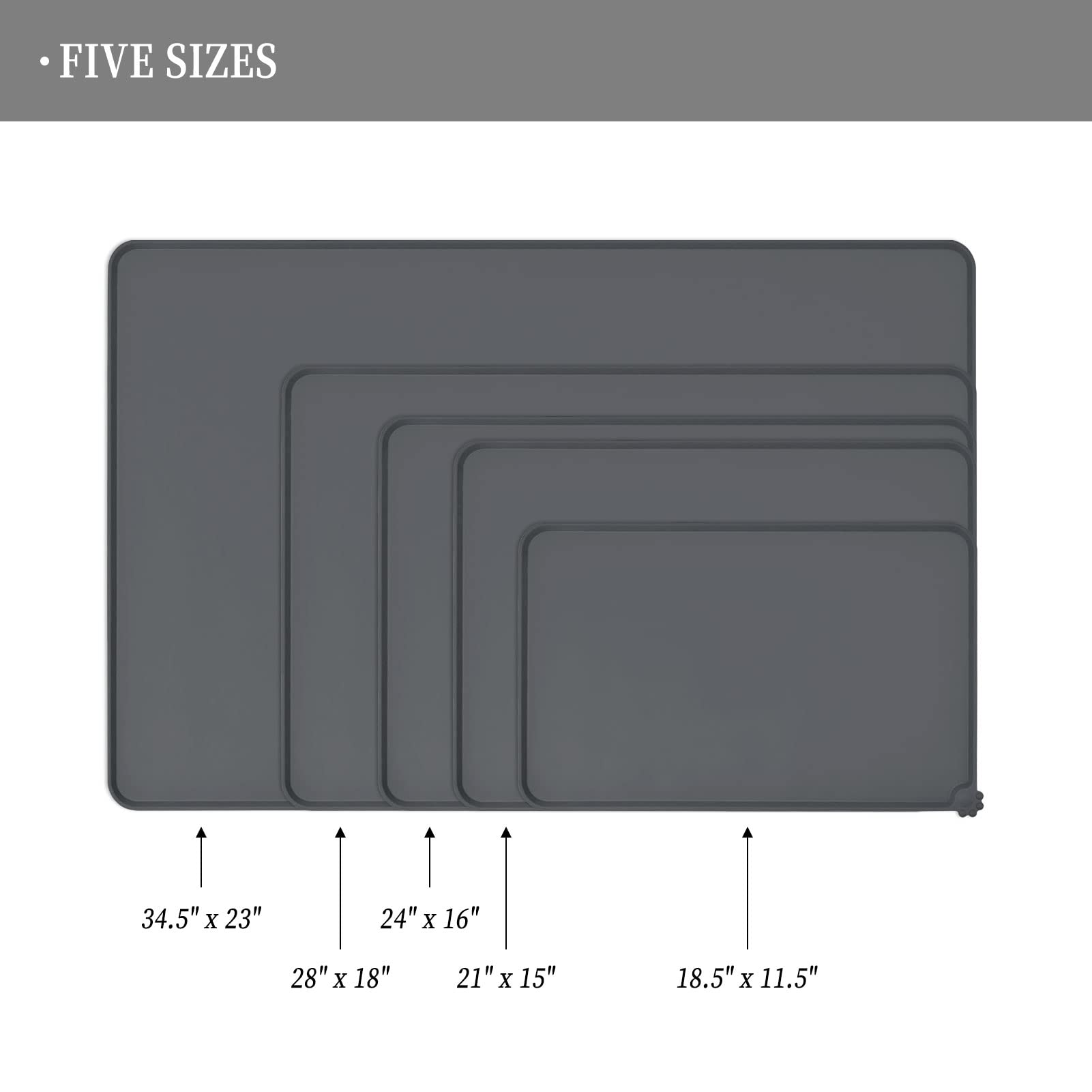 **Waterproof Pet Feeding Mat with High Raised Edges - Heavy Duty Non-Slip Placemat for Cat & Dog Bowls | BPA-Free, Spill-Proof Design for Messy Eaters | Protects Floors from Water & Food Spills - Perfect for Indoor & Outdoor Use**