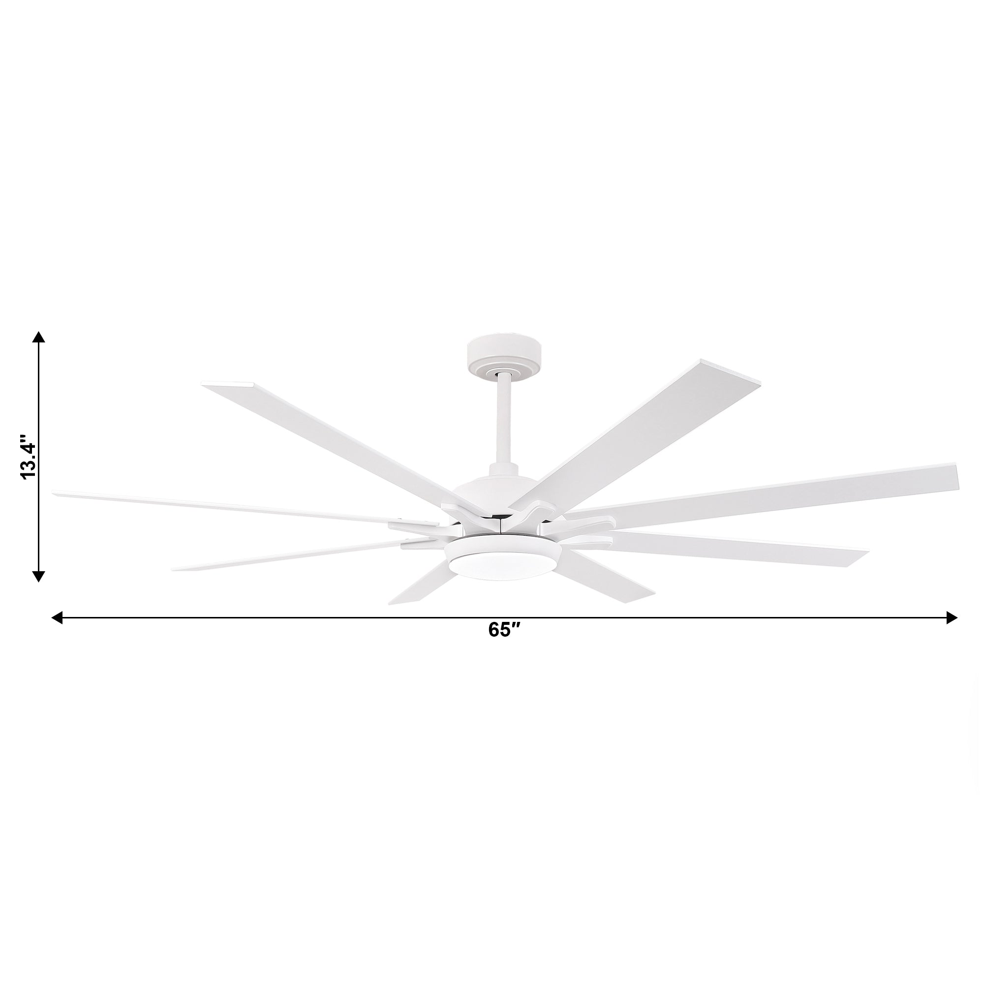65 Inch Teresa Modern Double Sided Blades Ceiling Fan with Remote Control & LED Light - Perfect for Living Room, Bedroom and Outdoor Patio Cooling