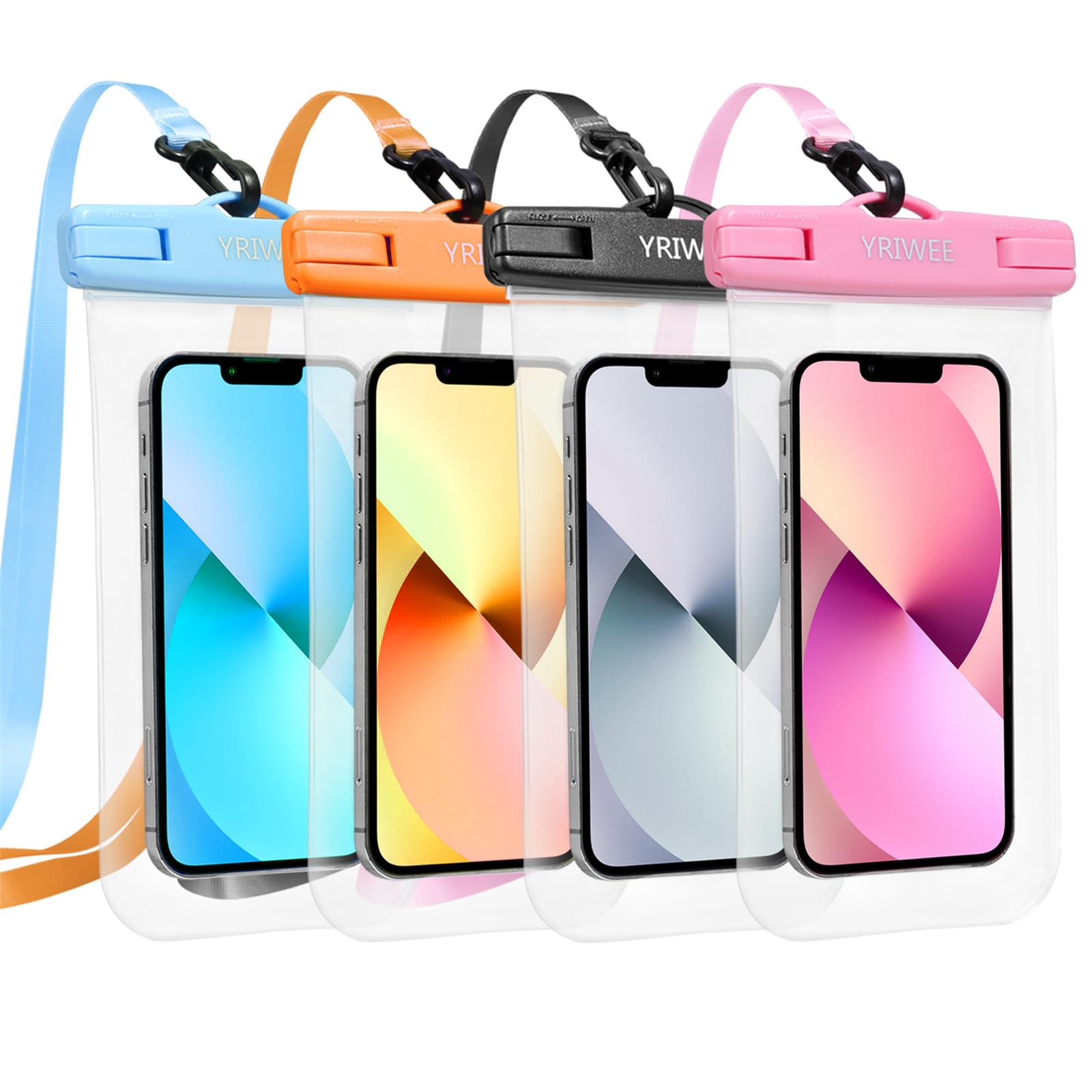Universal IPX8 Waterproof Phone Pouch - 4 Pack Dry Bag with Lanyard for iPhone 14/13/12/11 Pro Max/XR/X/XS/SE/8 Plus & Samsung S23/S22 Ultra/S21/S10/S9 (Up to 7